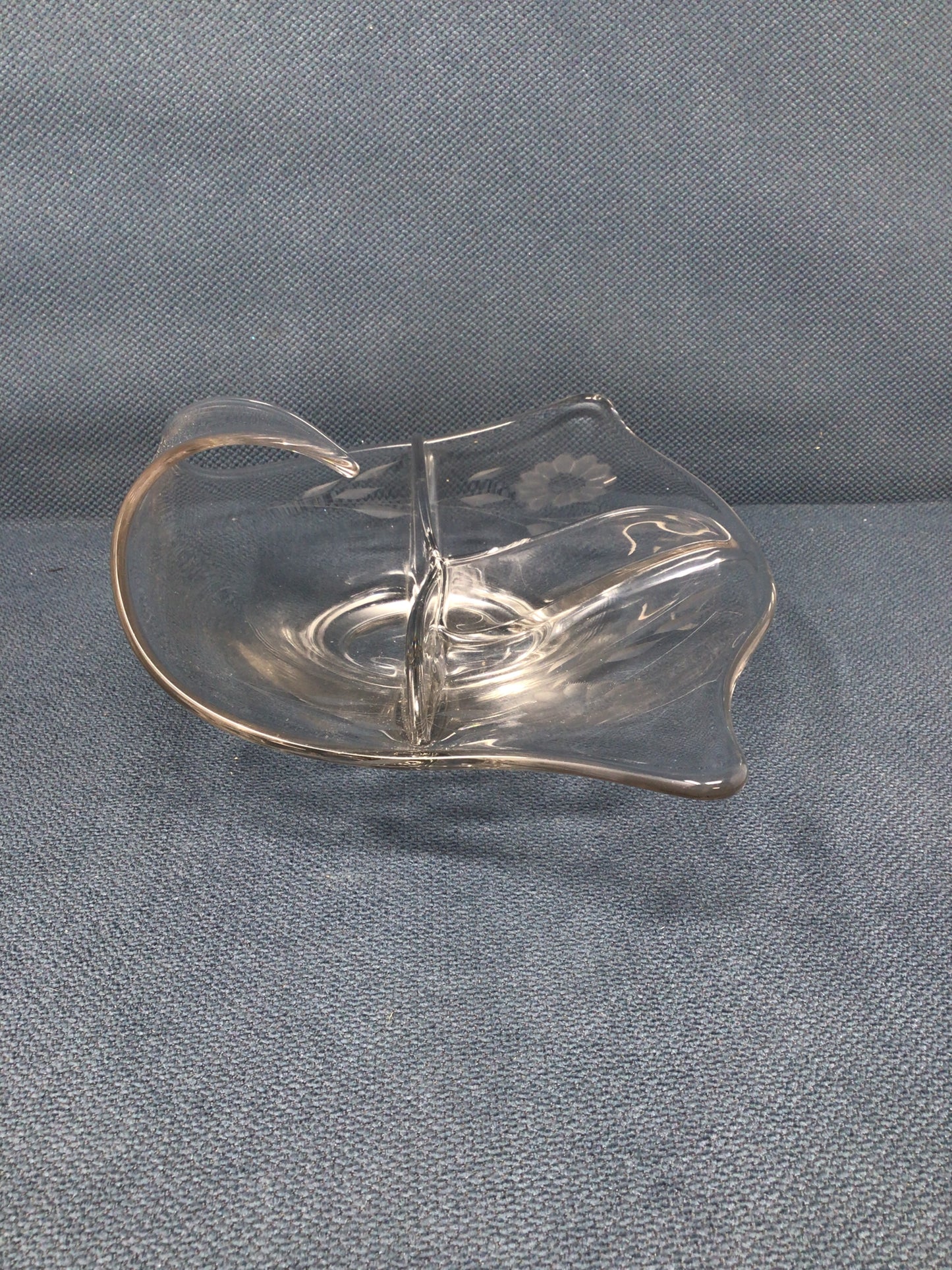 Glass Cornflower Divided Dish