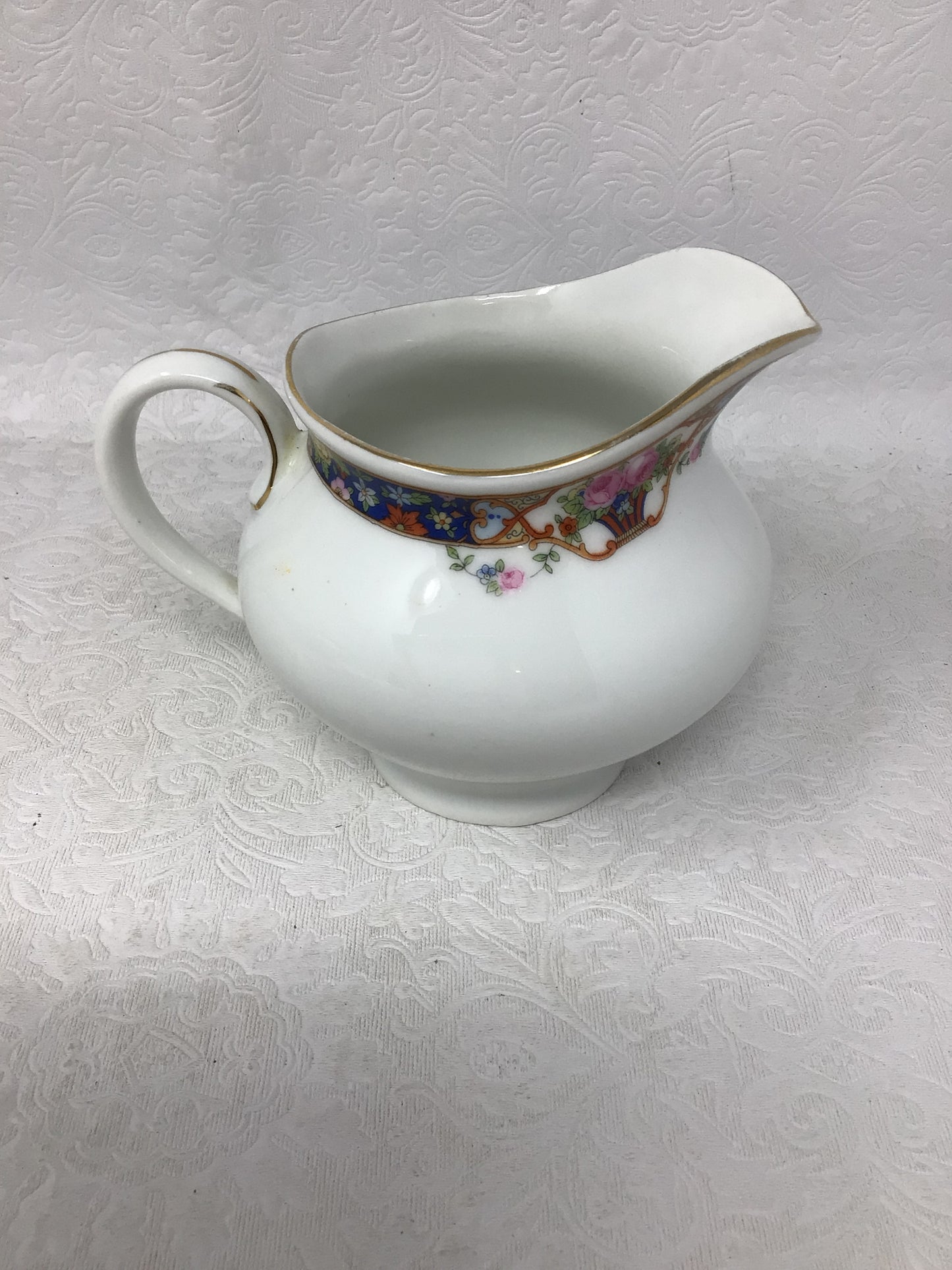 Creamer and Sugar with Floral Pattern