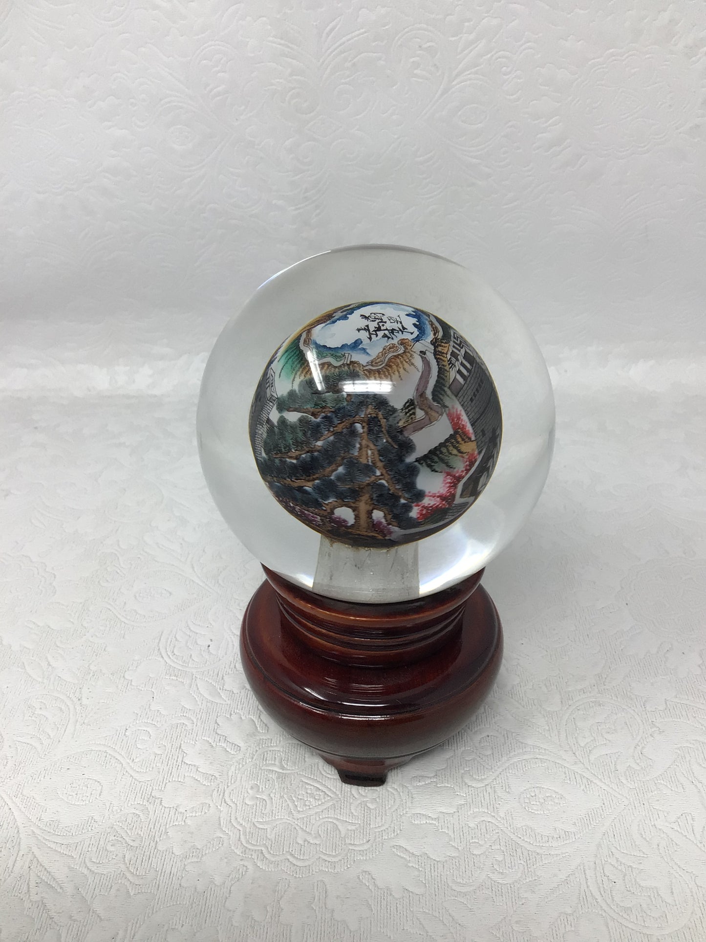 Spinning Reverse Painted Great Wall of China Orb