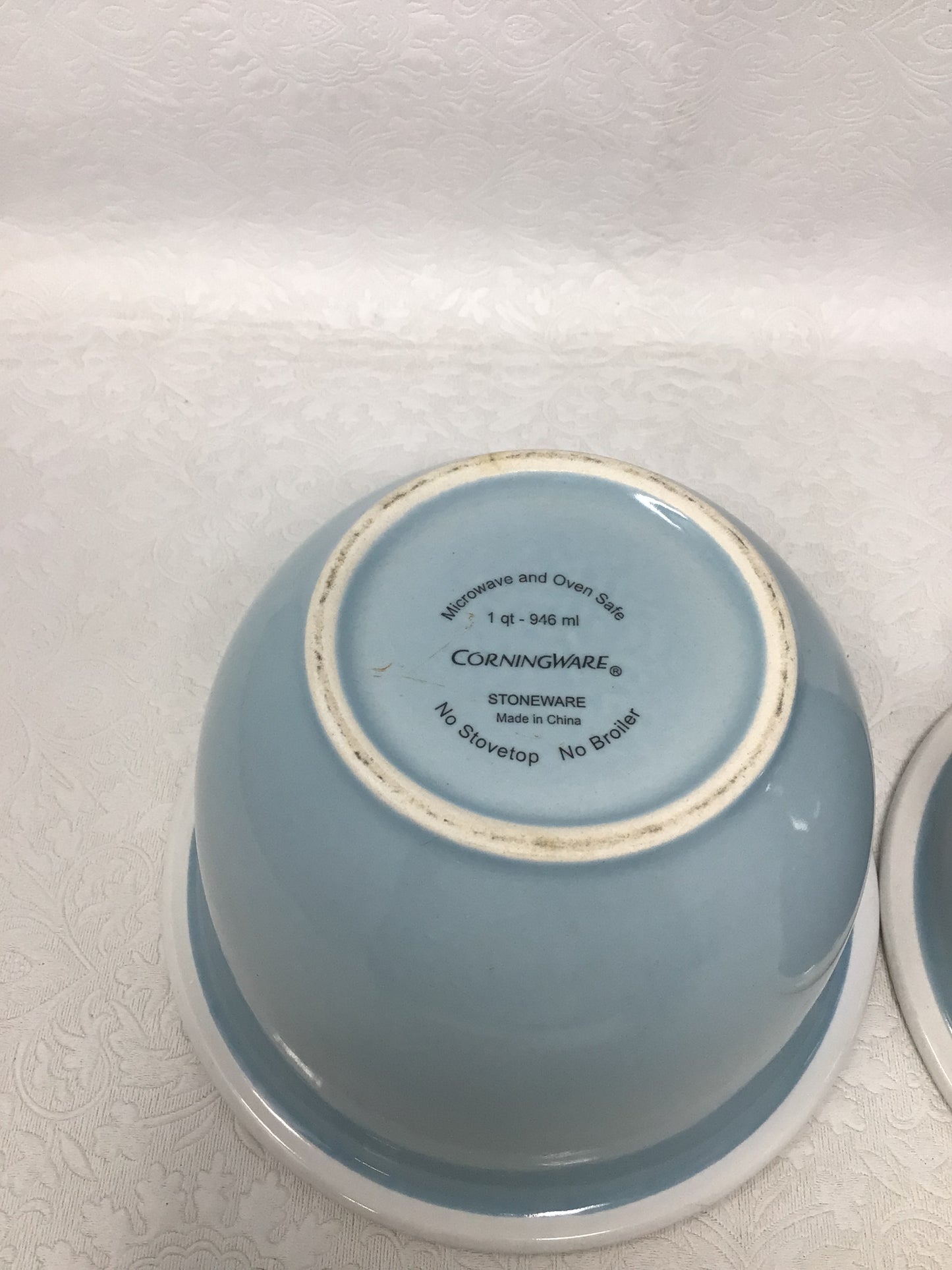 Set of 2 Light Blue Corning Ware Bowls
