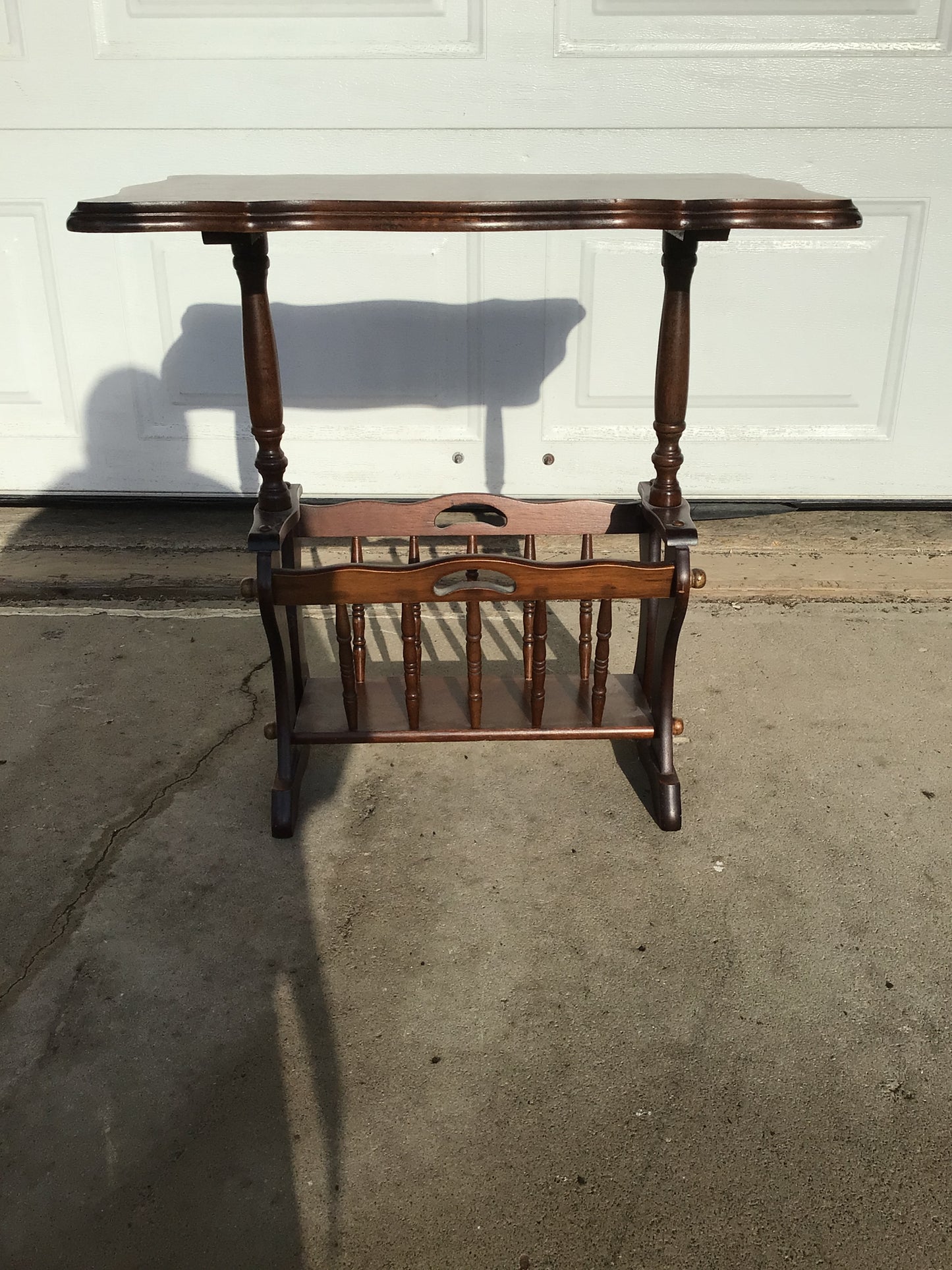 Vintage Wooden Magazine Rack Side Table