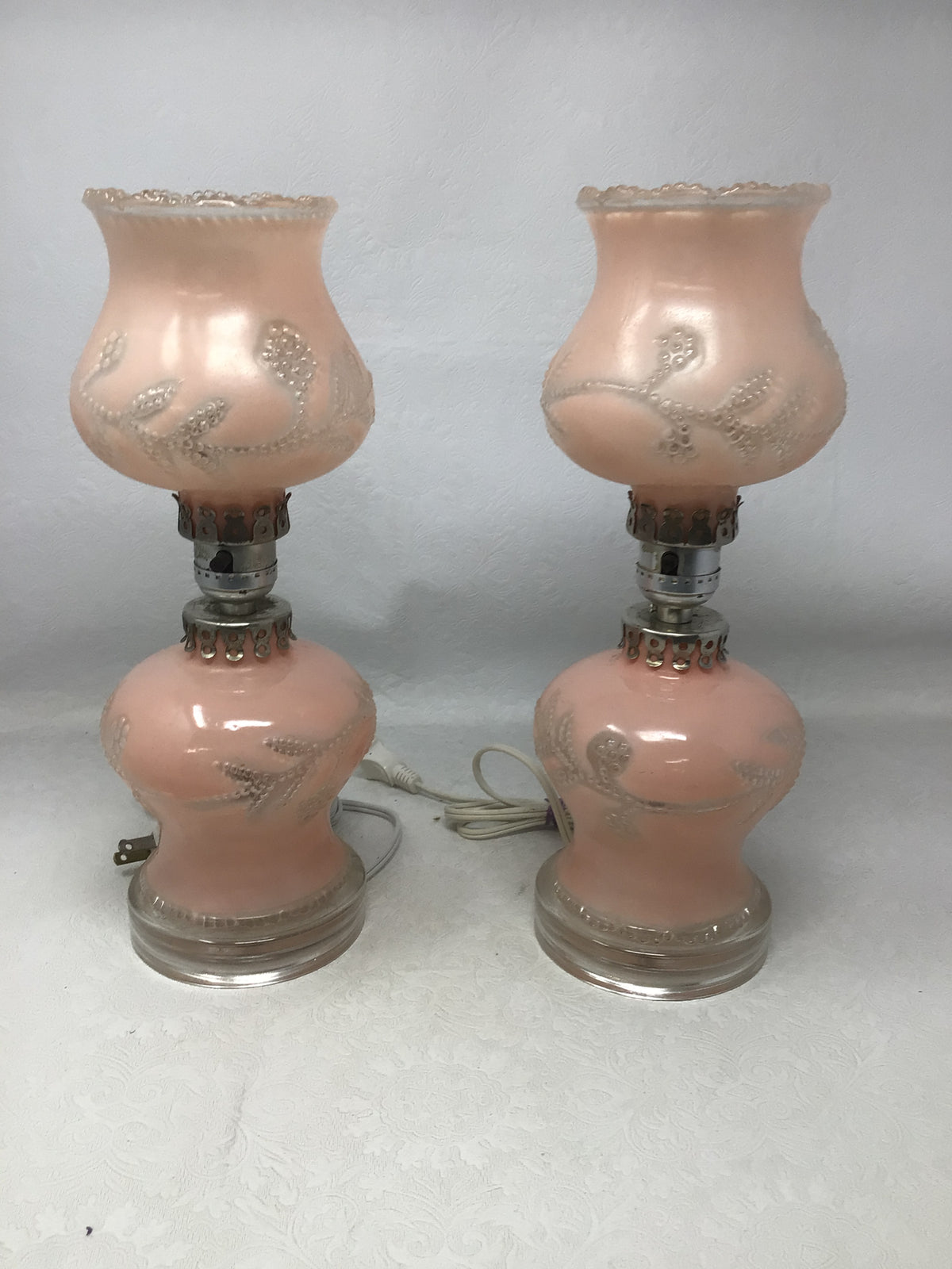 Pair of Art Deco Pink Boudoir Lamps