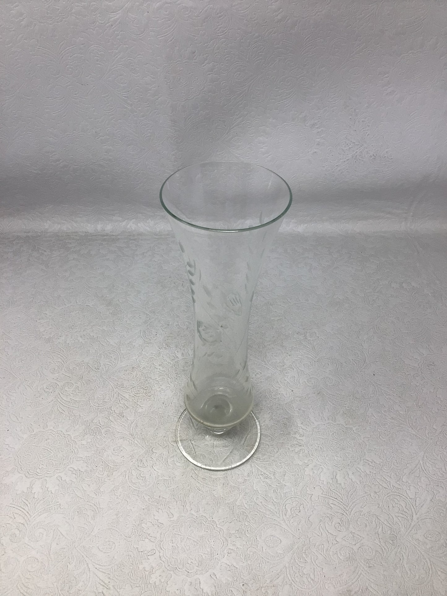 Vintage Footed Clear Glass Bud Vase
