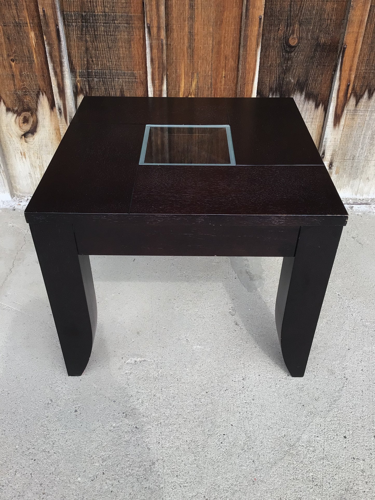 End Table with Glass Insert