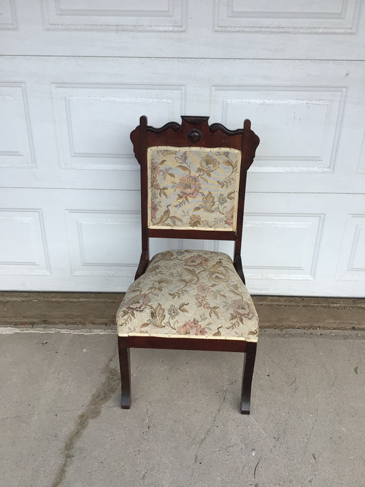 Antique Floral Wooden Chair