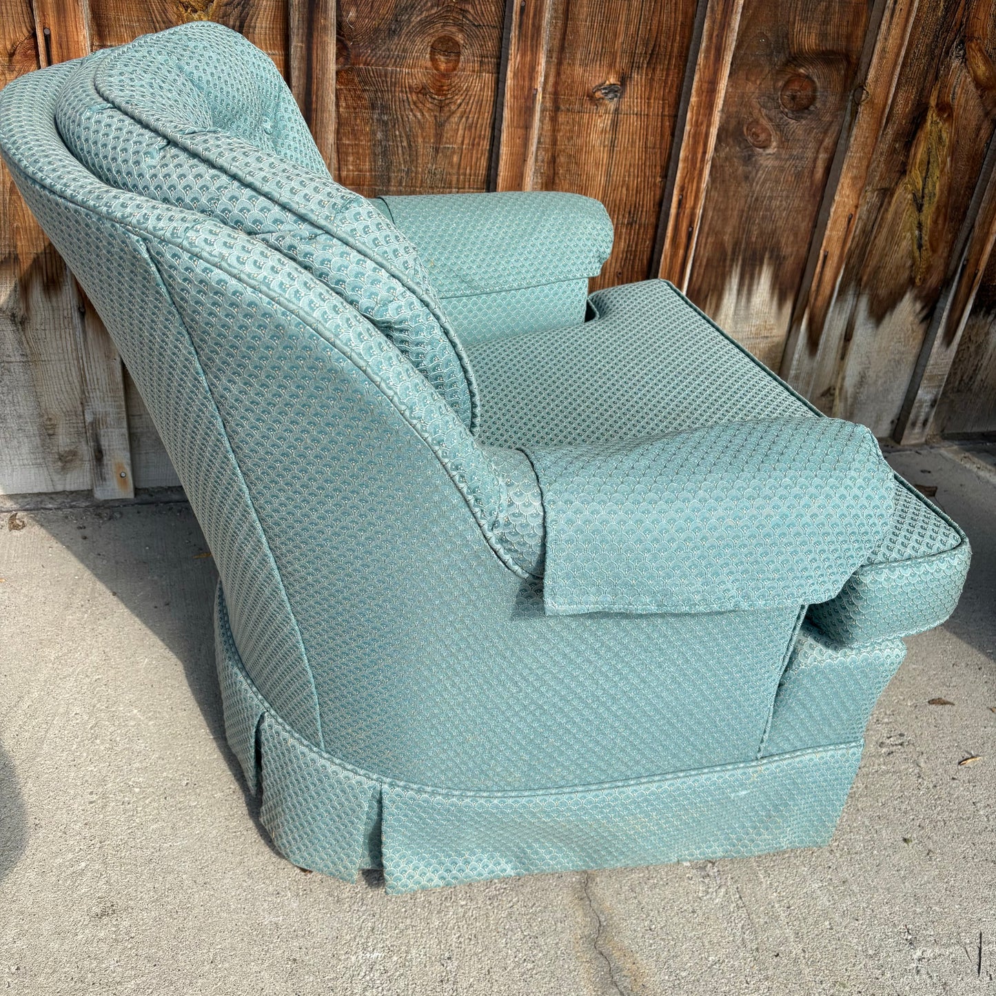 Fish Scale Pattern Seafoam Green Armchair