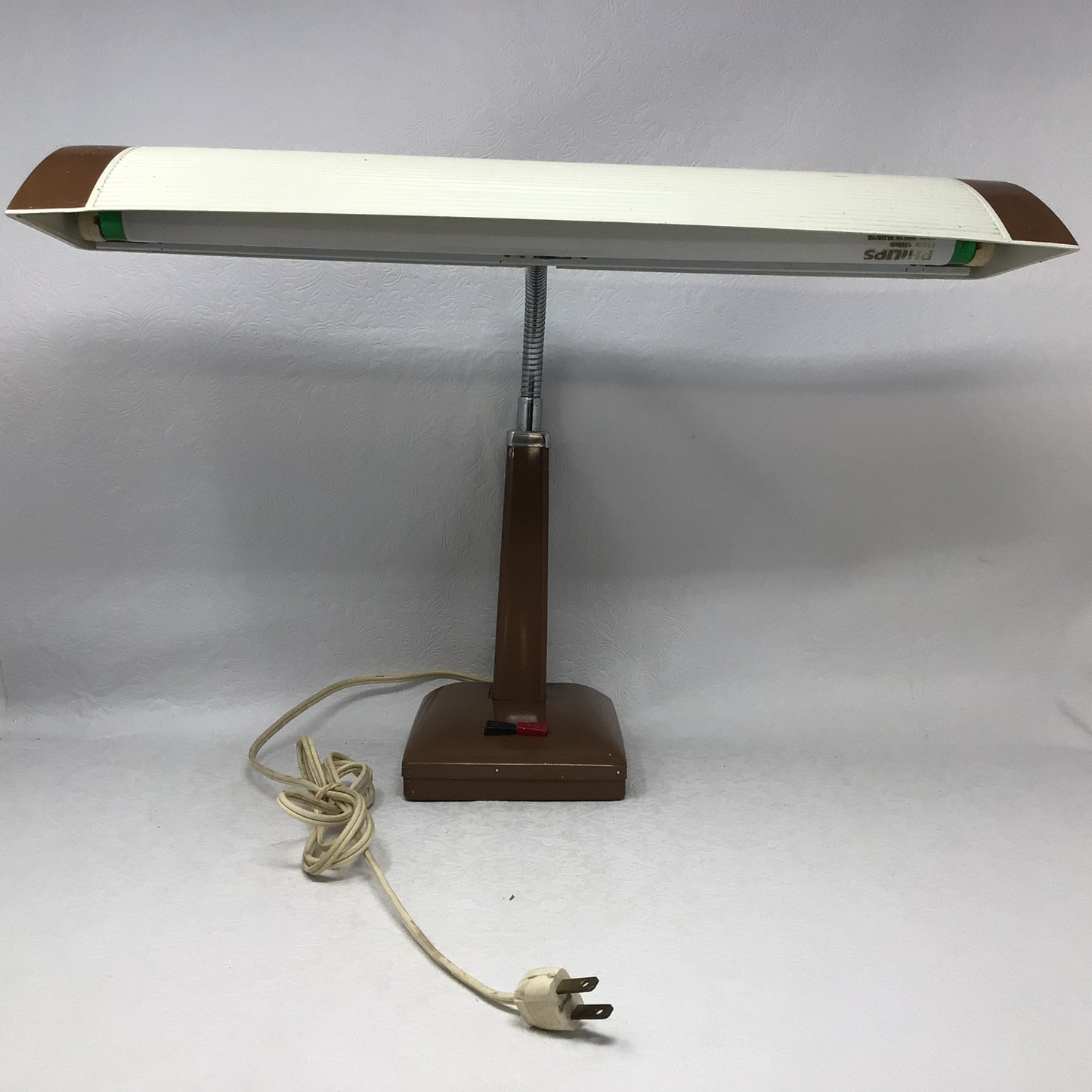 Vintage Mid Century Atomic Age Florescent Tube Gooseneck Desk Lamp