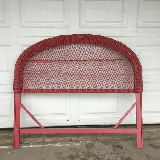 Red Wicker Headboard