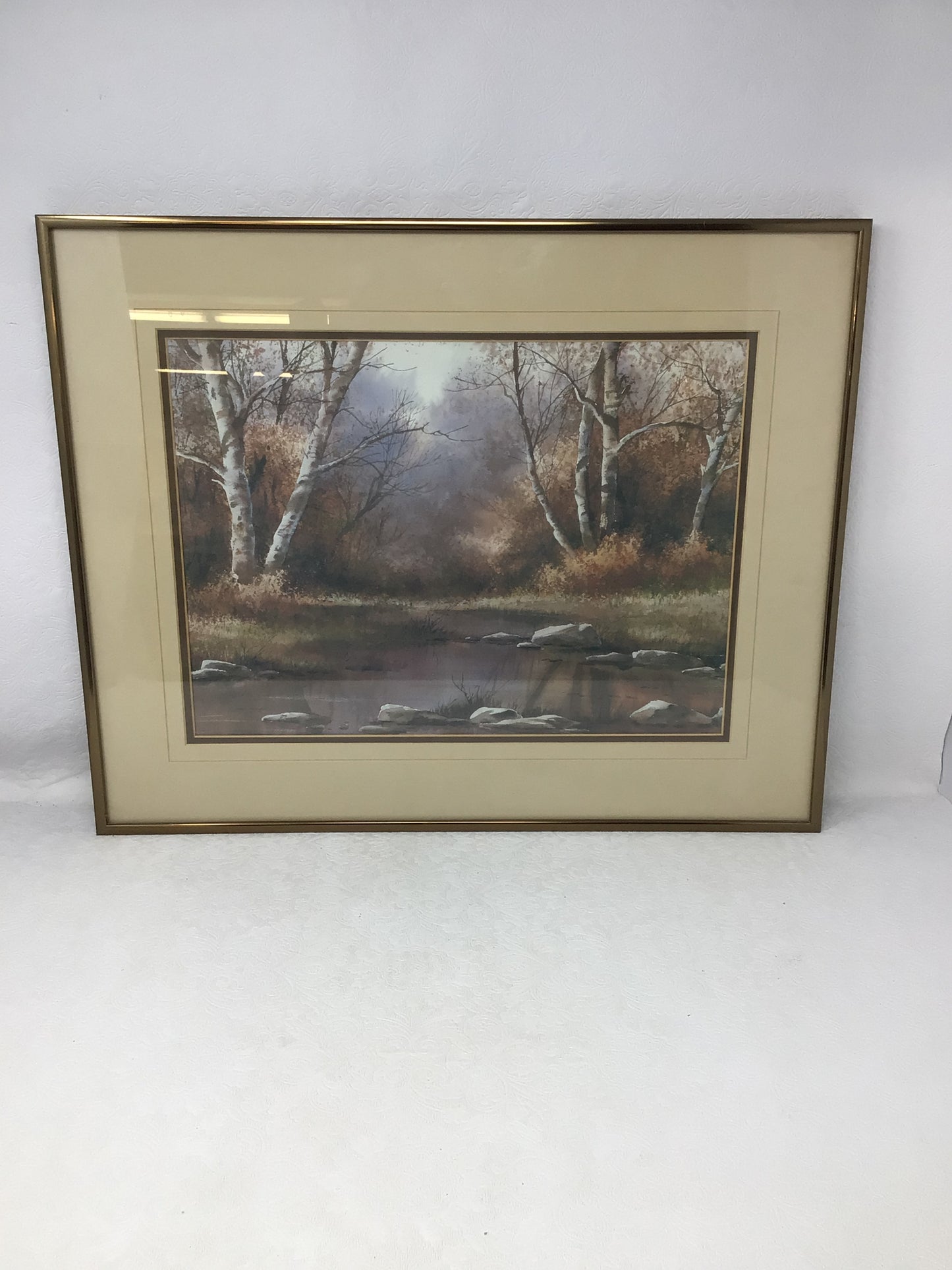 Serene Autumn Landscape Framed Painting