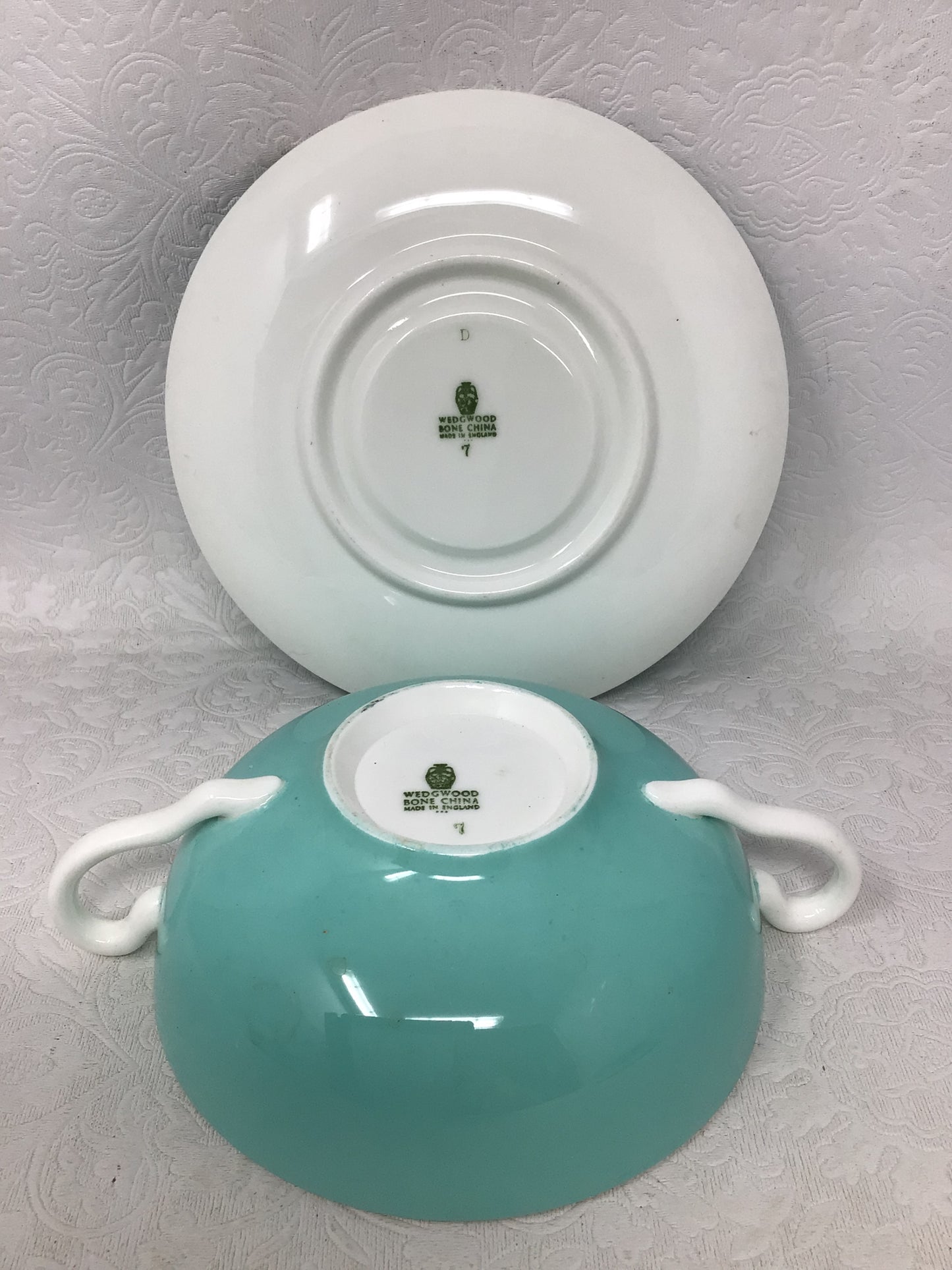 Wedgwood Turquoise Soup Bowl and Saucer Set