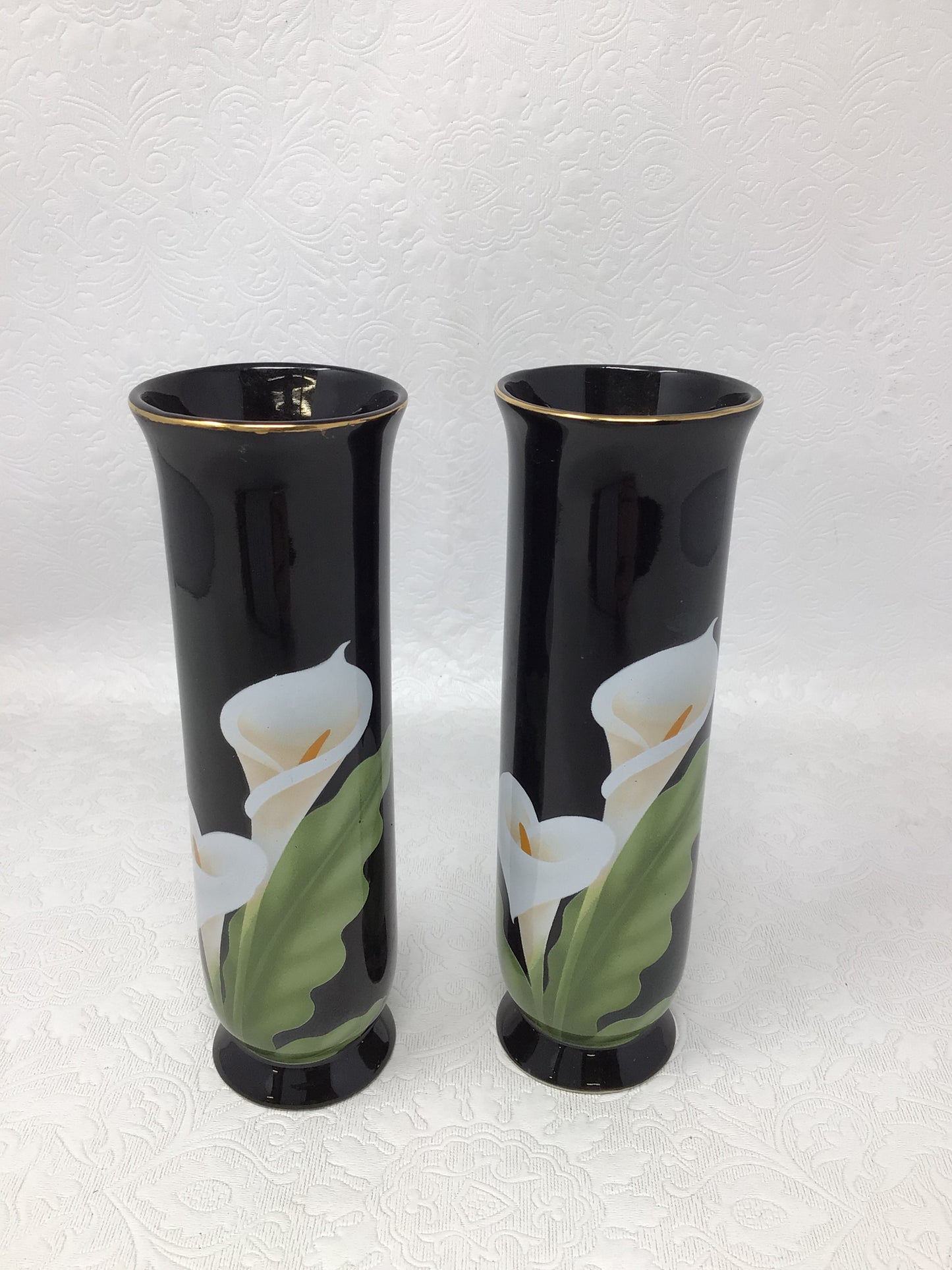 Set of Two Calla Lily Otagiri Japan Bud Vases