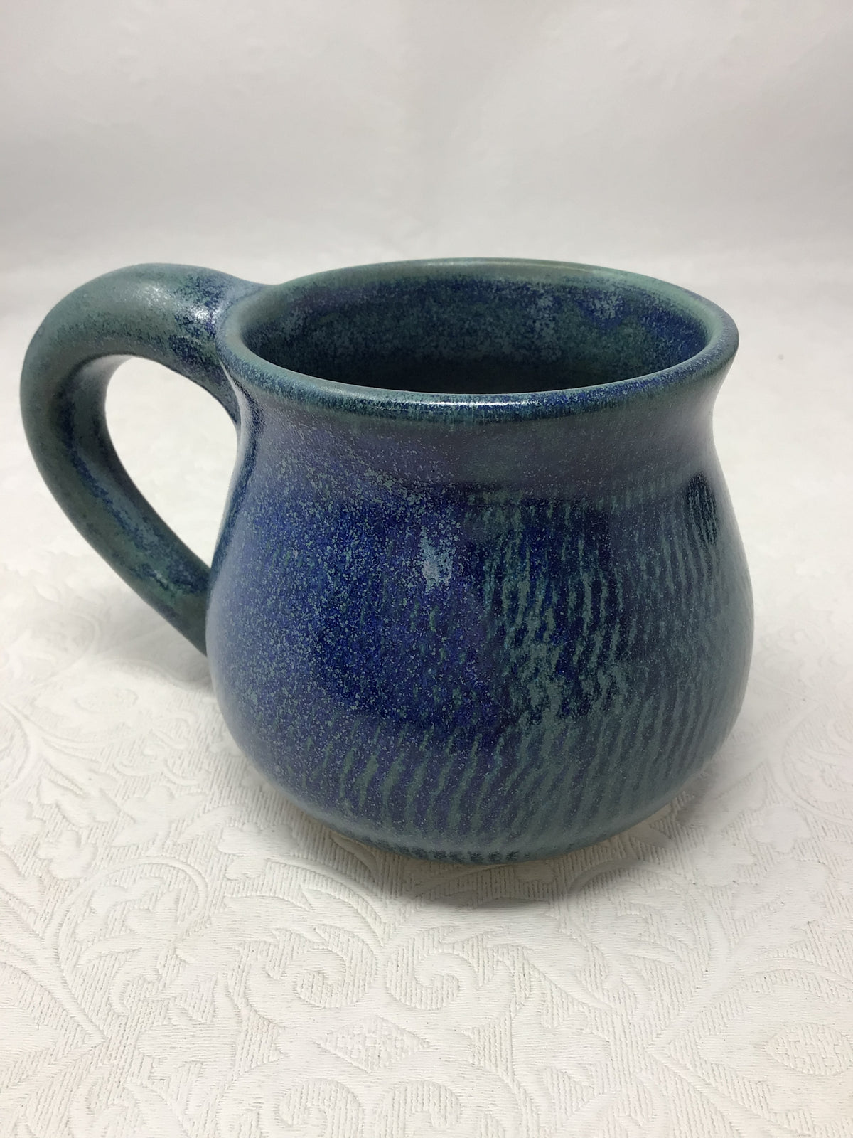 Set of Four Handcrafted Blue Pottery Mugs