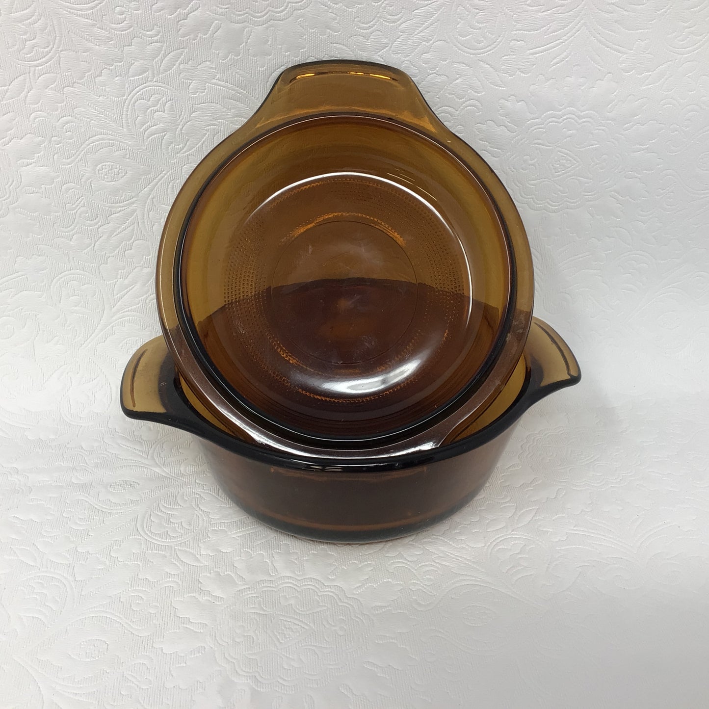 Vintage Anchor Hocking Amber Brown Single Serve Casserole Dish With Lid