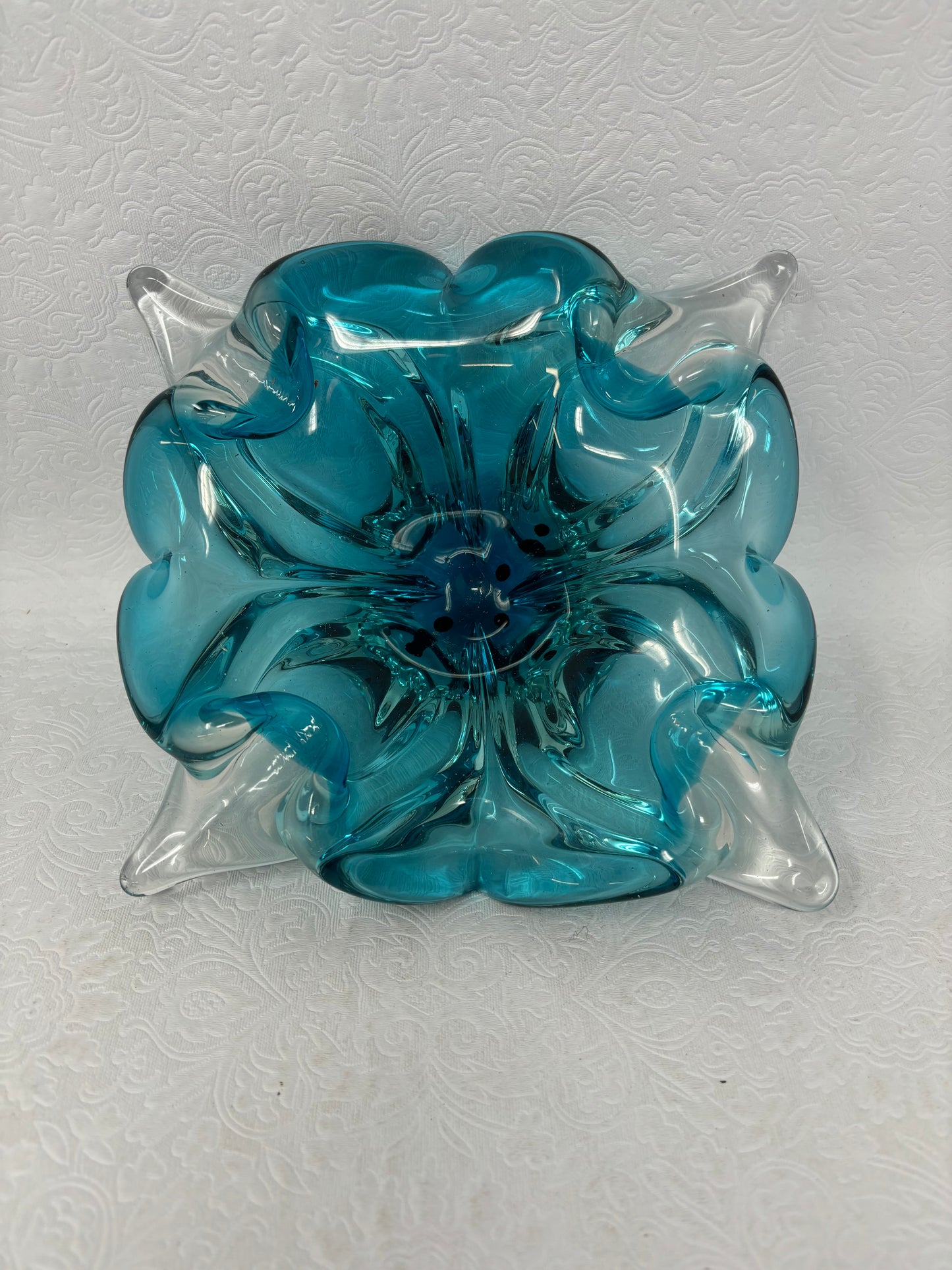 Chalet Canada Blown Glass Blue Dish