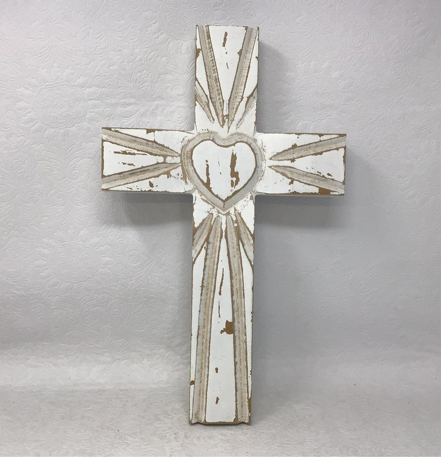 Rustic Wooden Whitewashed Cross