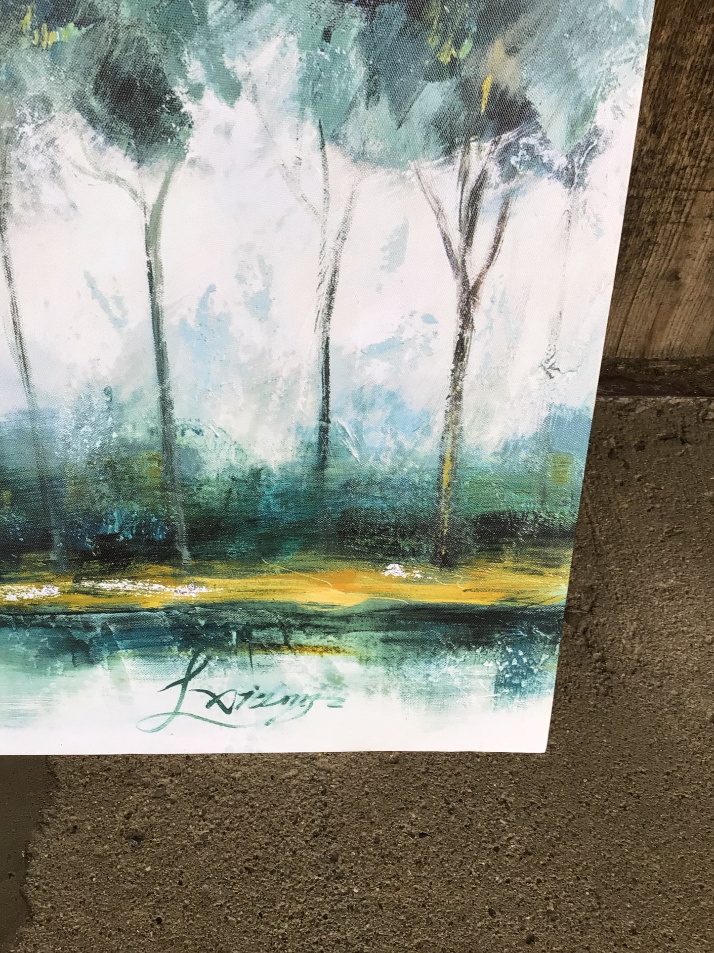 Teal Forest Canvas Artwork