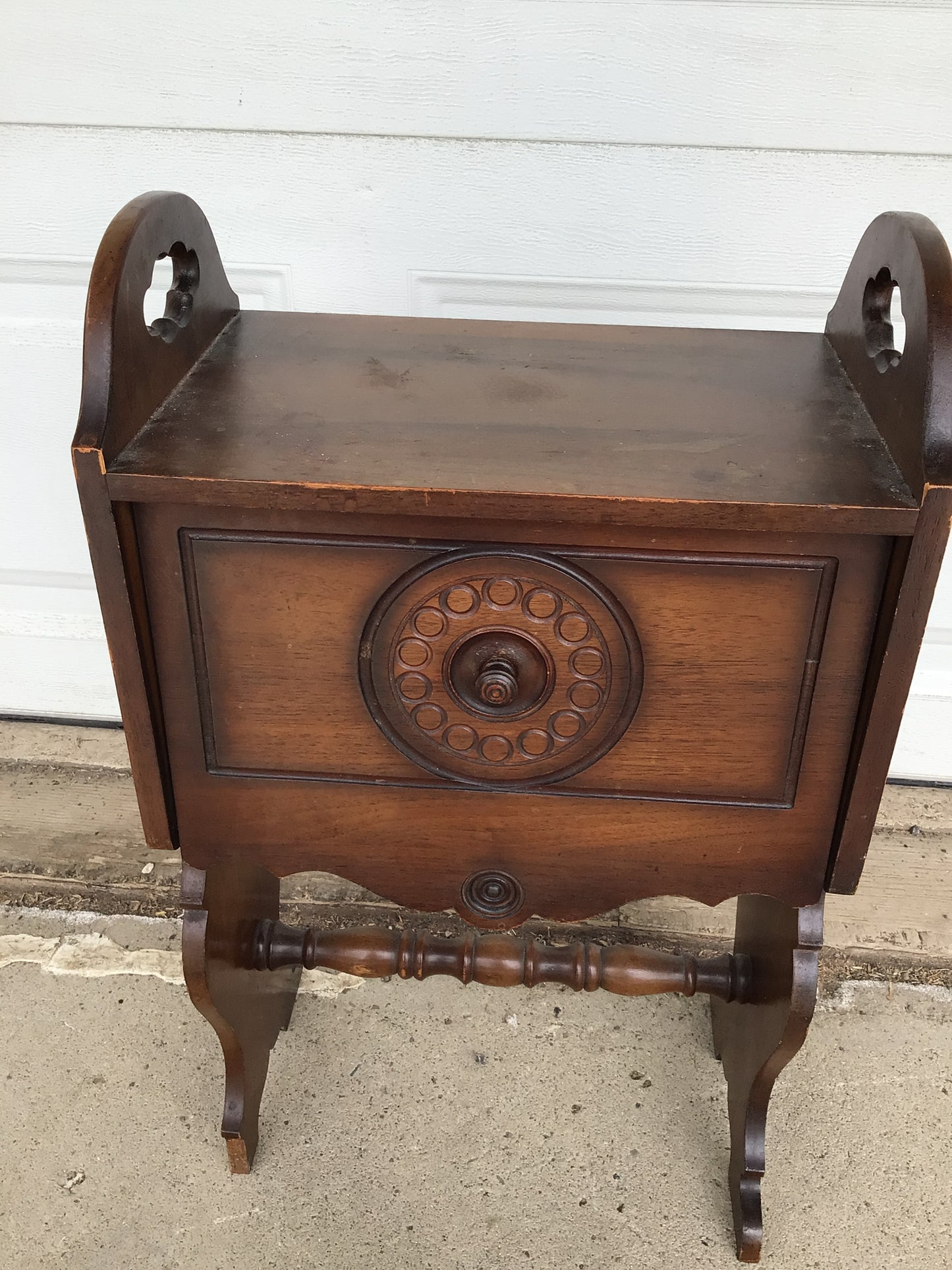 Vintage Solid Walnut Humidor Cigar Box
