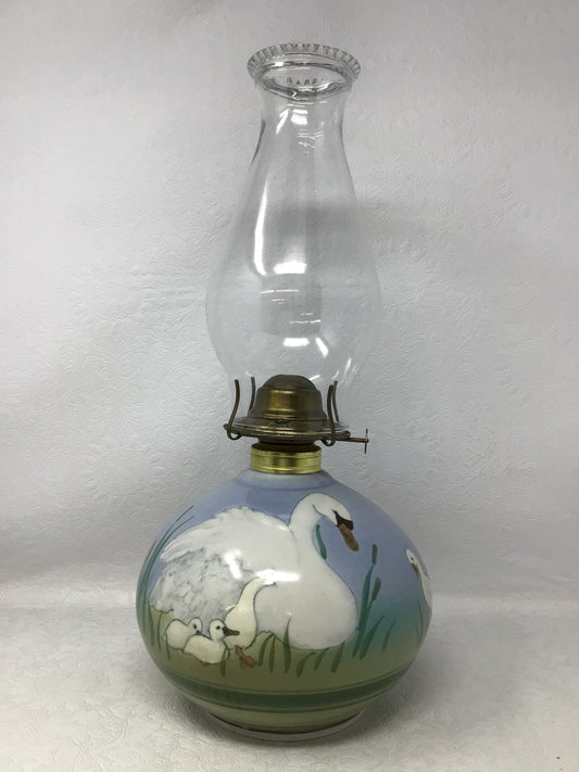 Vintage Ugly Duckling Pottery Oil Lamp
