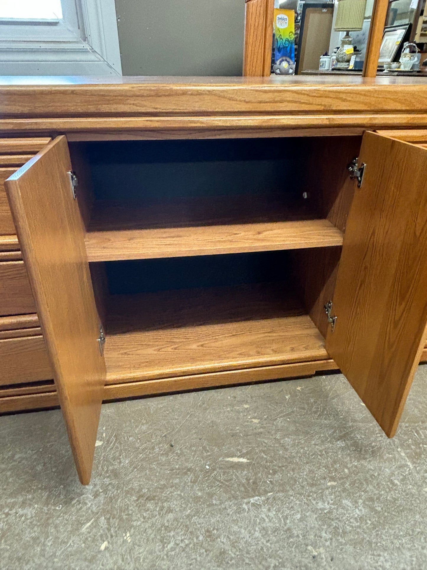 Oak Dresser With Mirror