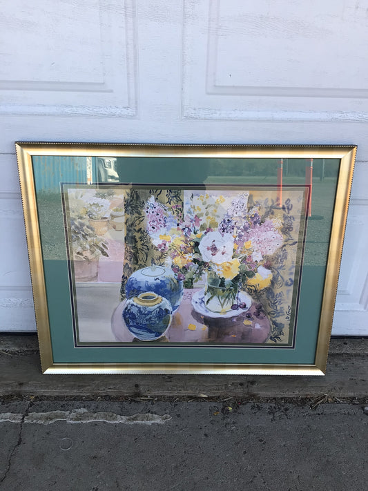 Floral Still-life Watercolour by P. Griggs
