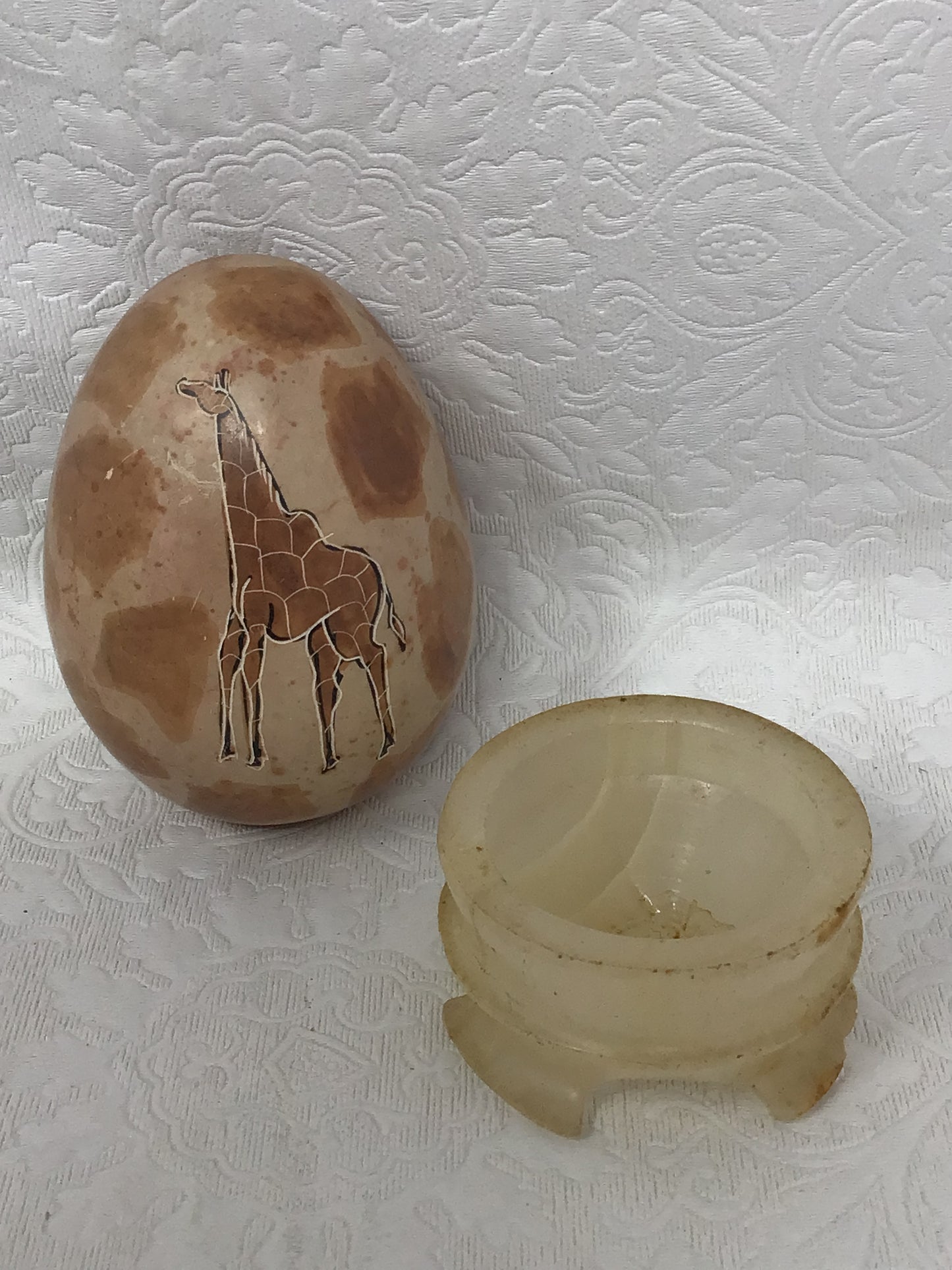 Set of 2 Decorative Stone Eggs