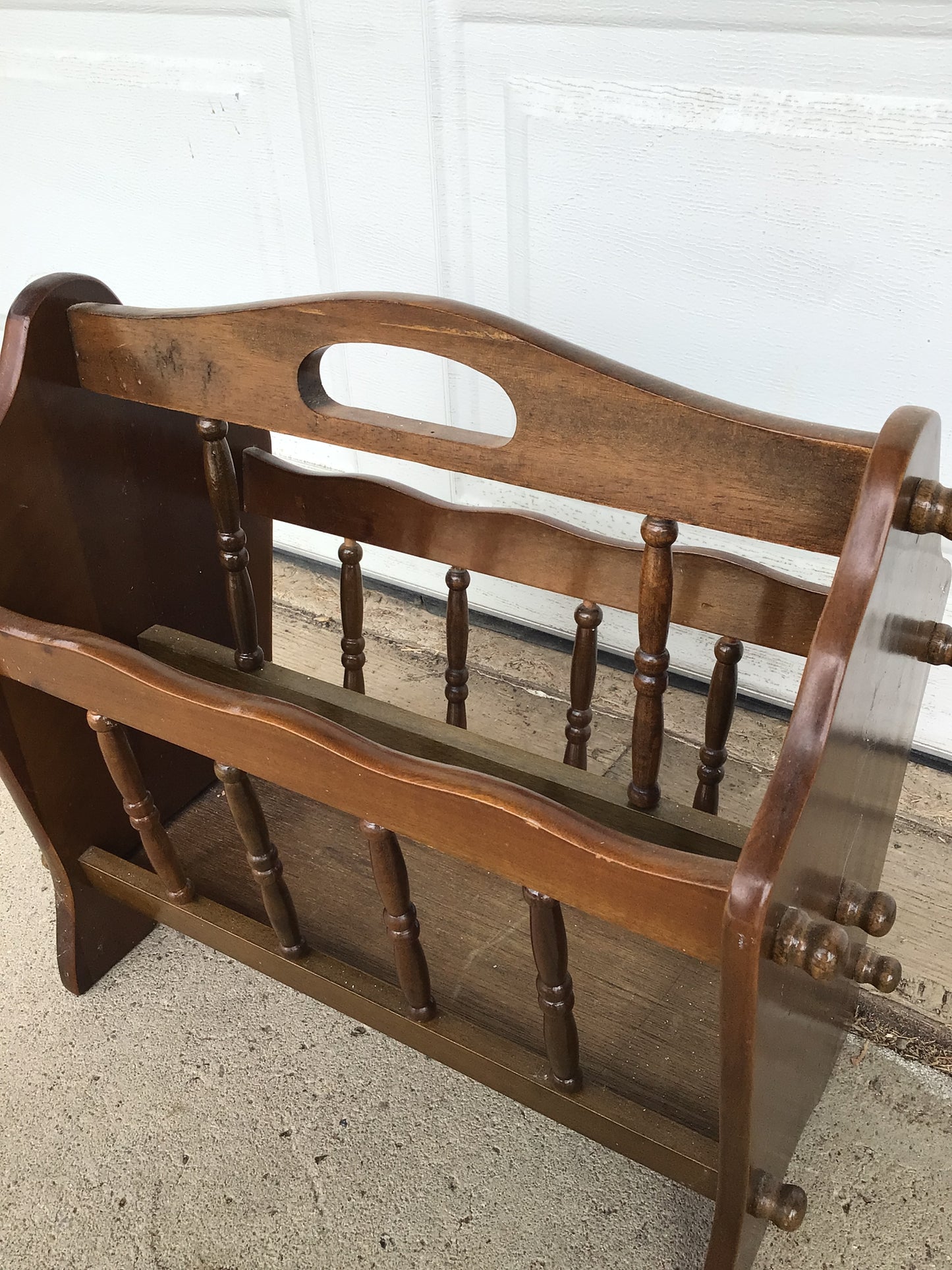 Vintage Wooden Magazine Rack
