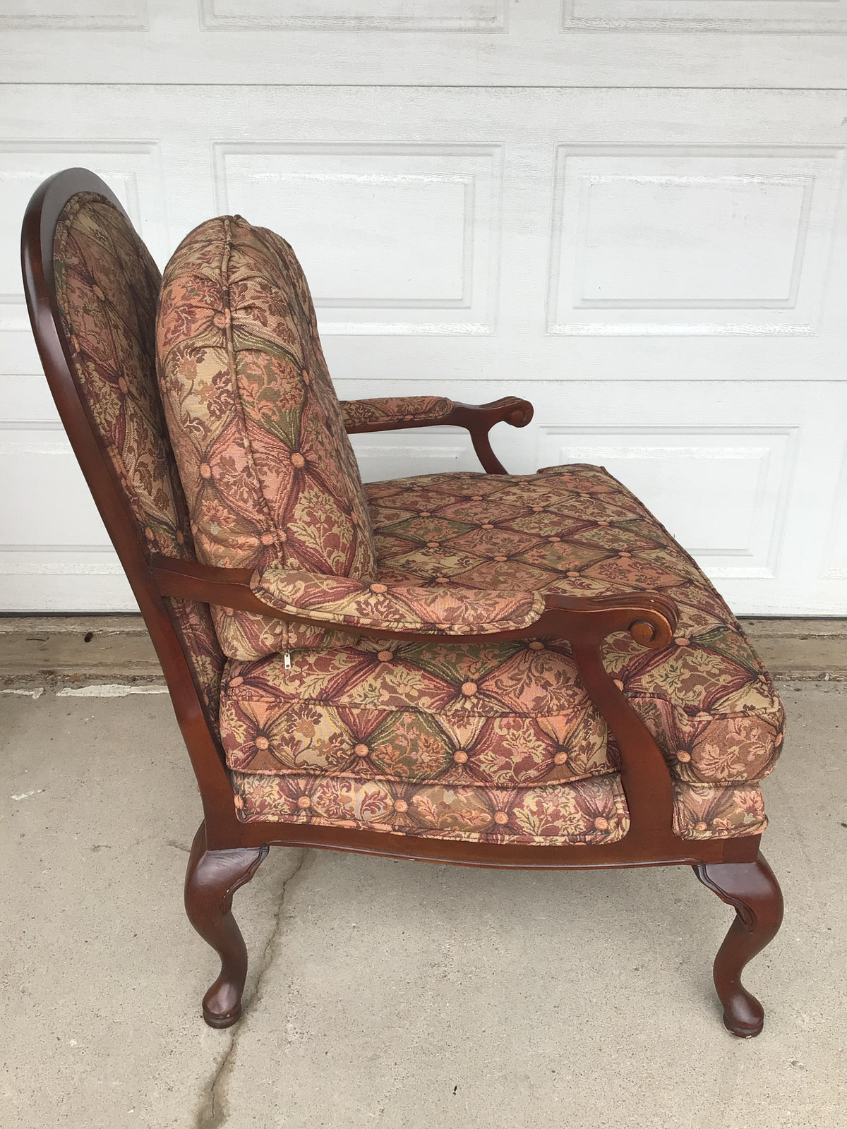 Traditional Provincial Style Upholstered Armchair