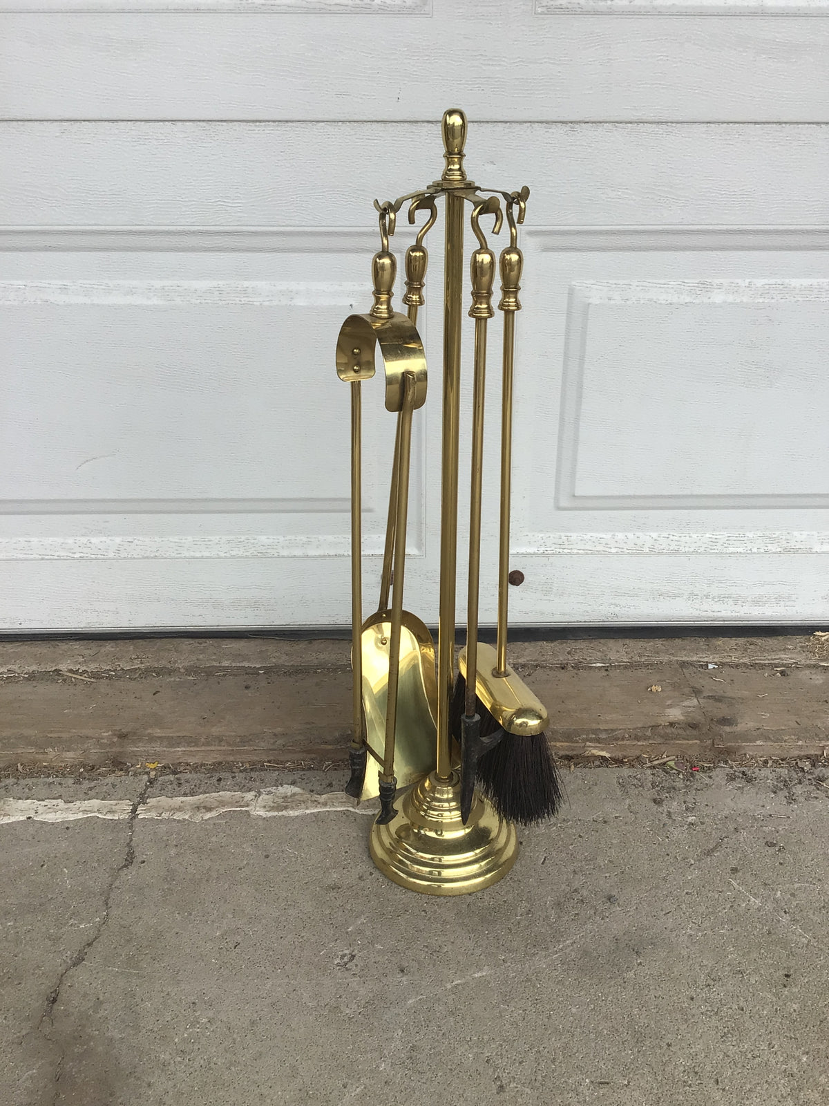Vintage Brass Fireside Tool Set