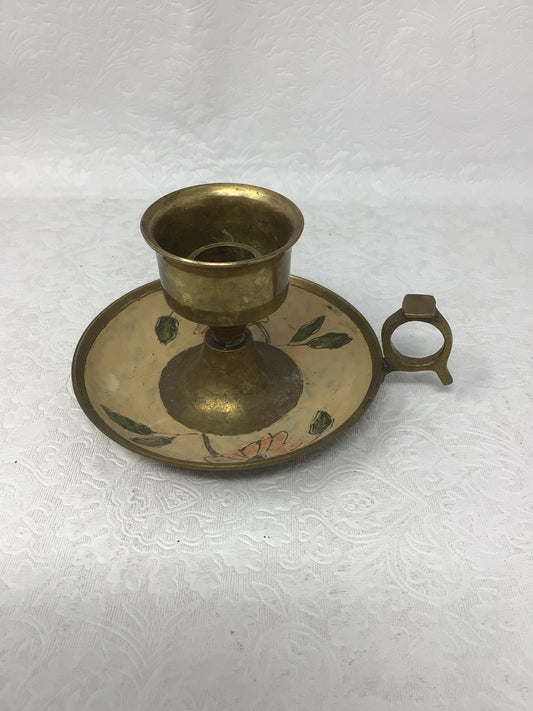 Brass Floral Candle Holder
