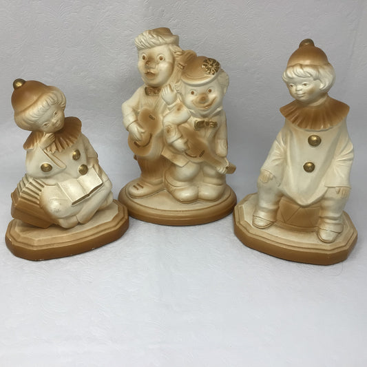 Set of 3 Mid Century Ceramic Clown Figurines