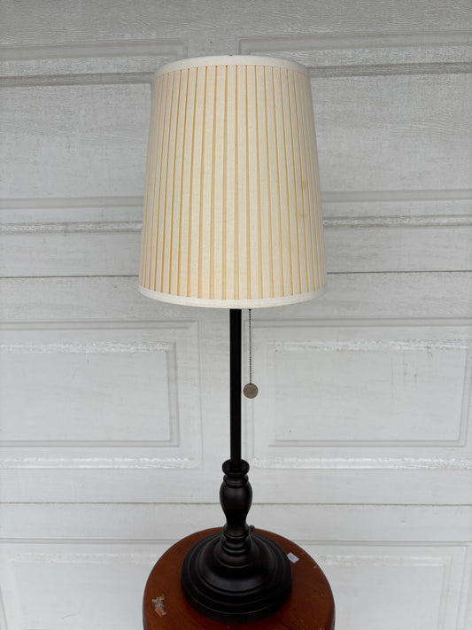 Black Metal Lamp With Pleated Shade