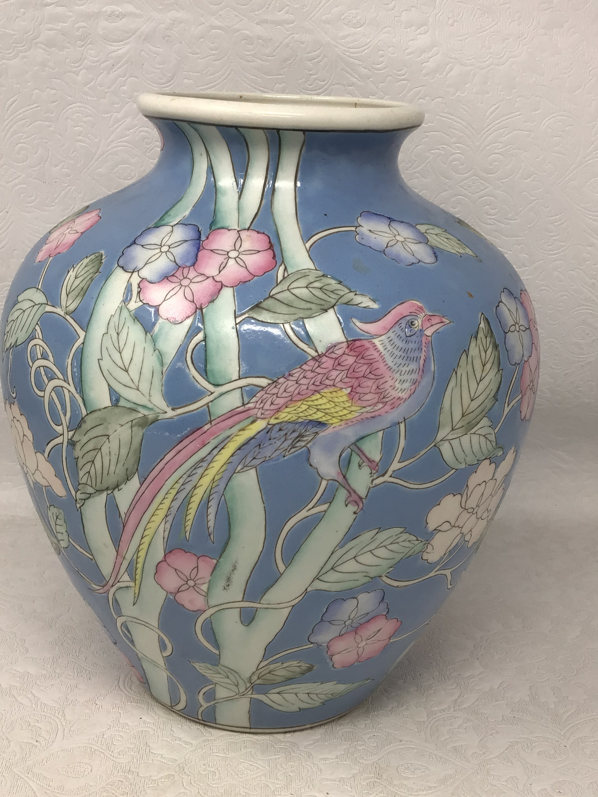 Vintage WBI Hand-Painted Chinese Ceramic Vase