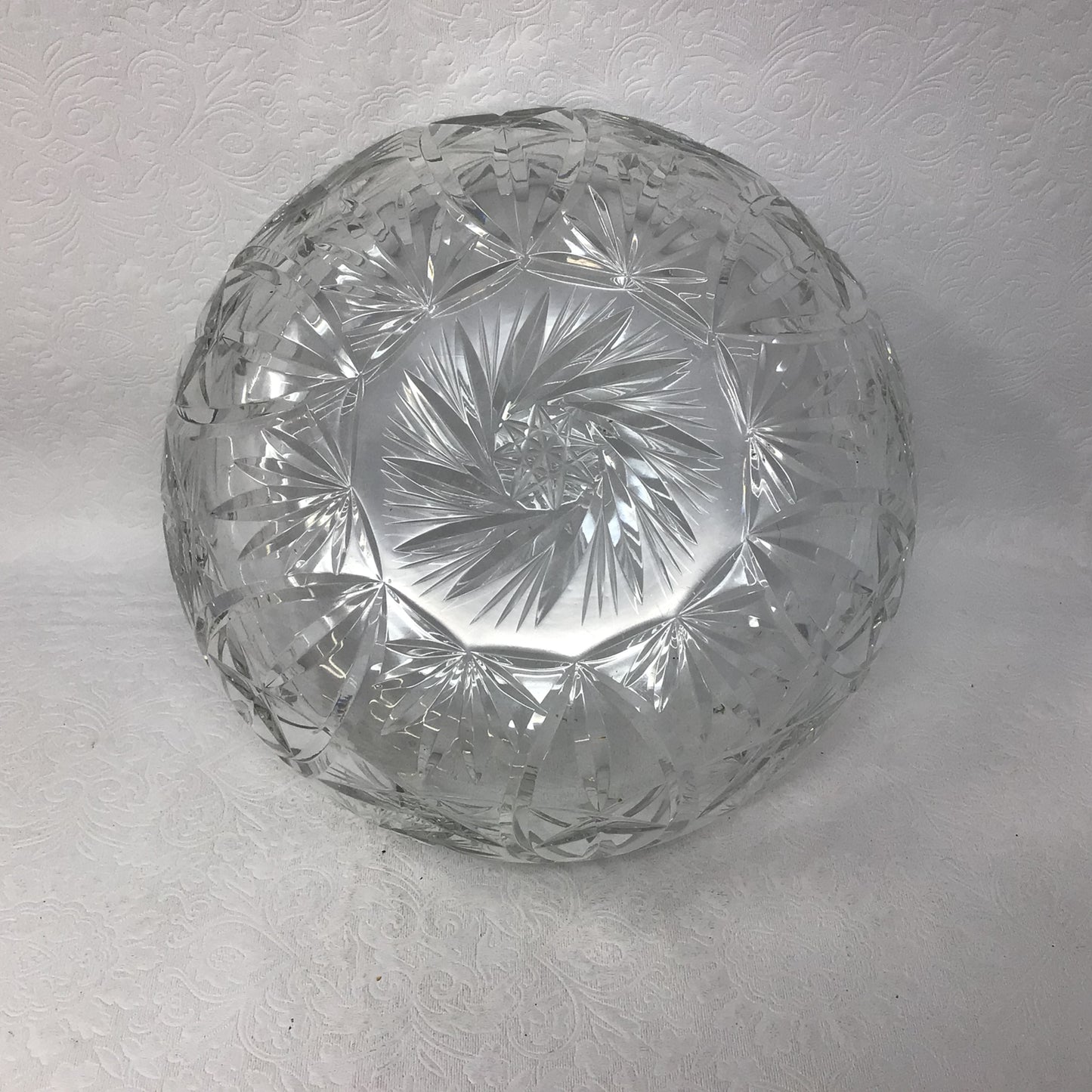 Vintage Galway Irish Heavy Hand Cut Pinwheel Crystal Bowl