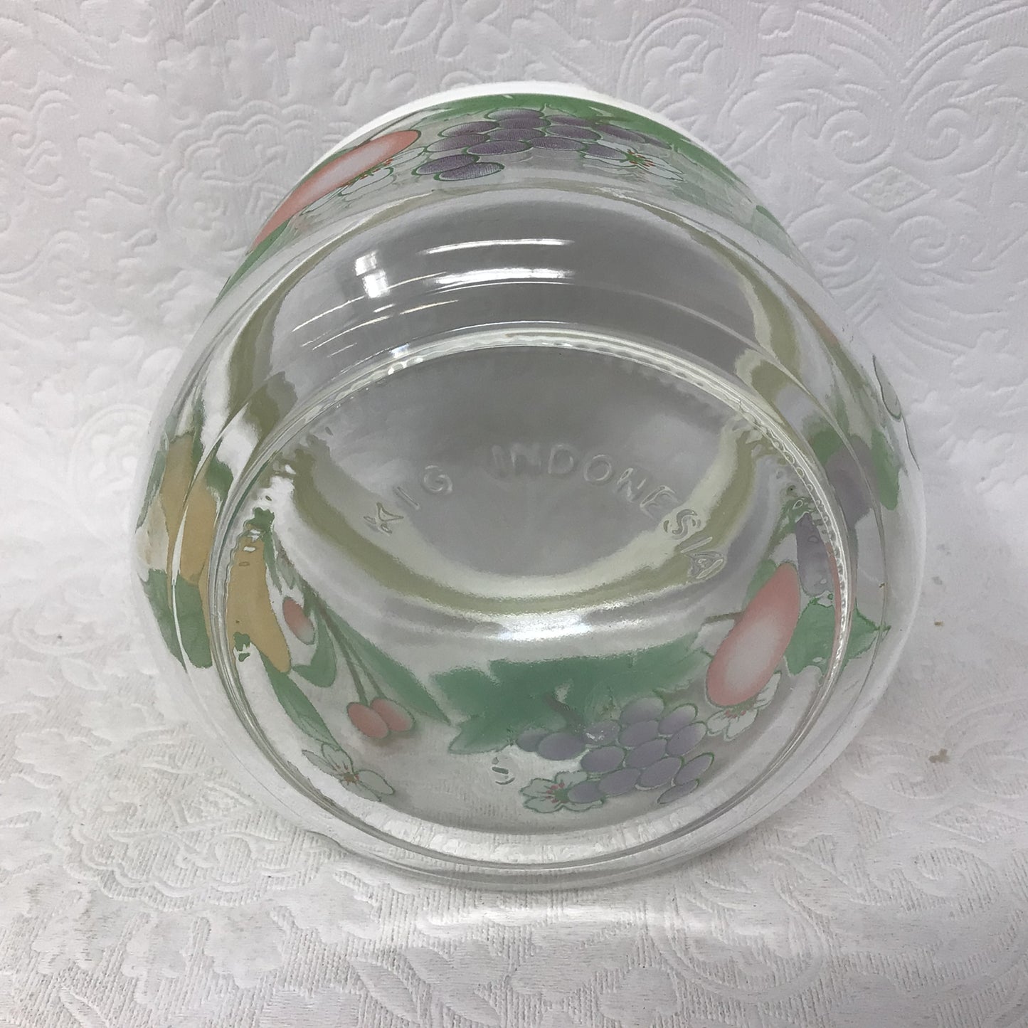 Vintage KIG Indonesia Fruit Pattern Glass Jars