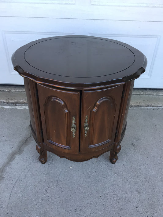 Vintage French Provincial Style Drum Table