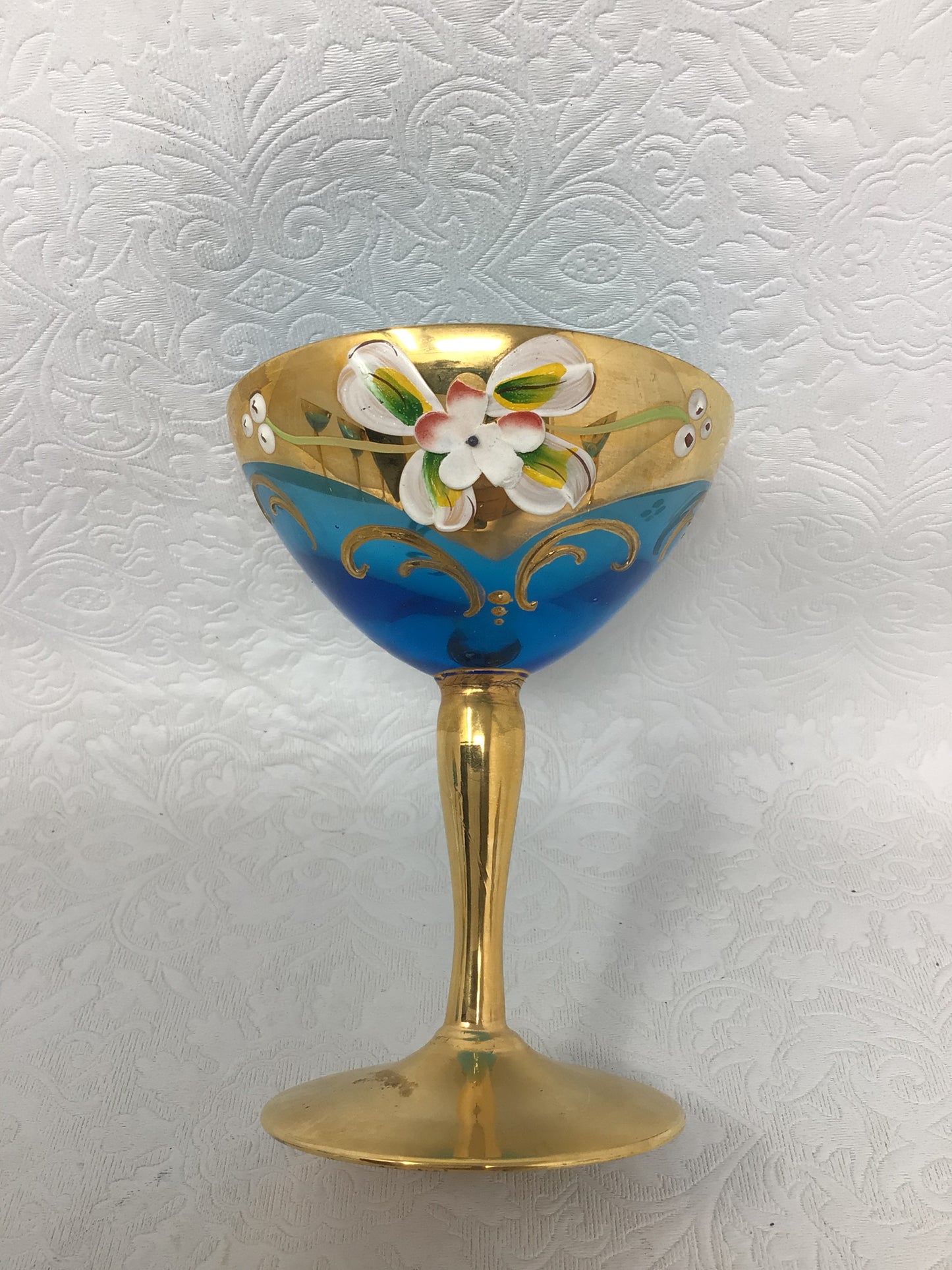 Set of 5 Vintage Bohemian Champagne Coupes.
