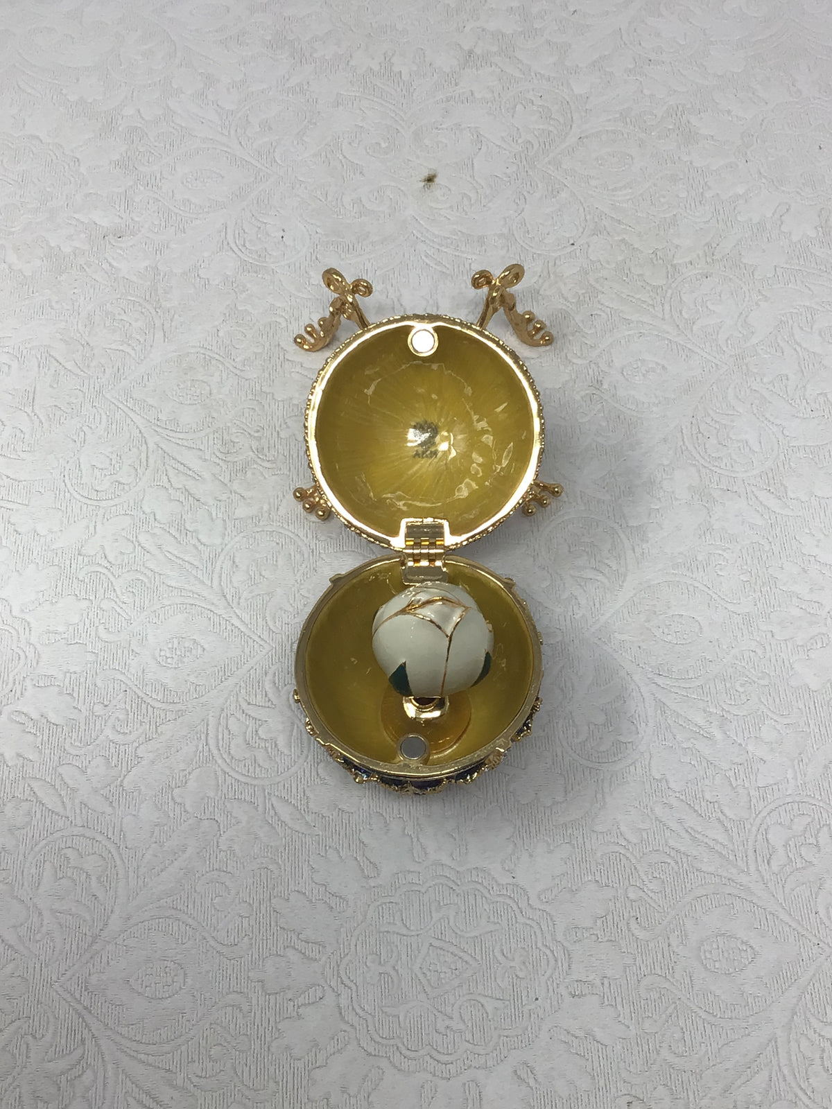 Blue and Gold Fabergé-Style Decorative Trinket Box