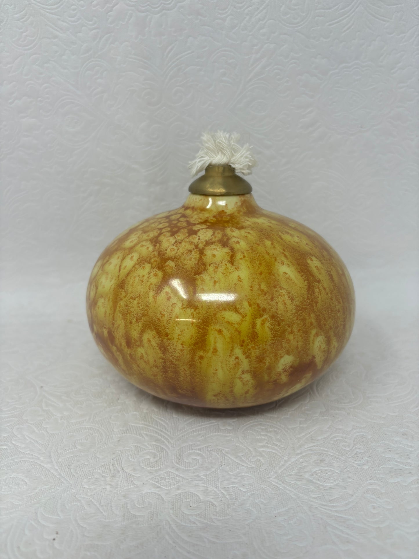 Ceramic Yellow Rope Wick Oil Candle