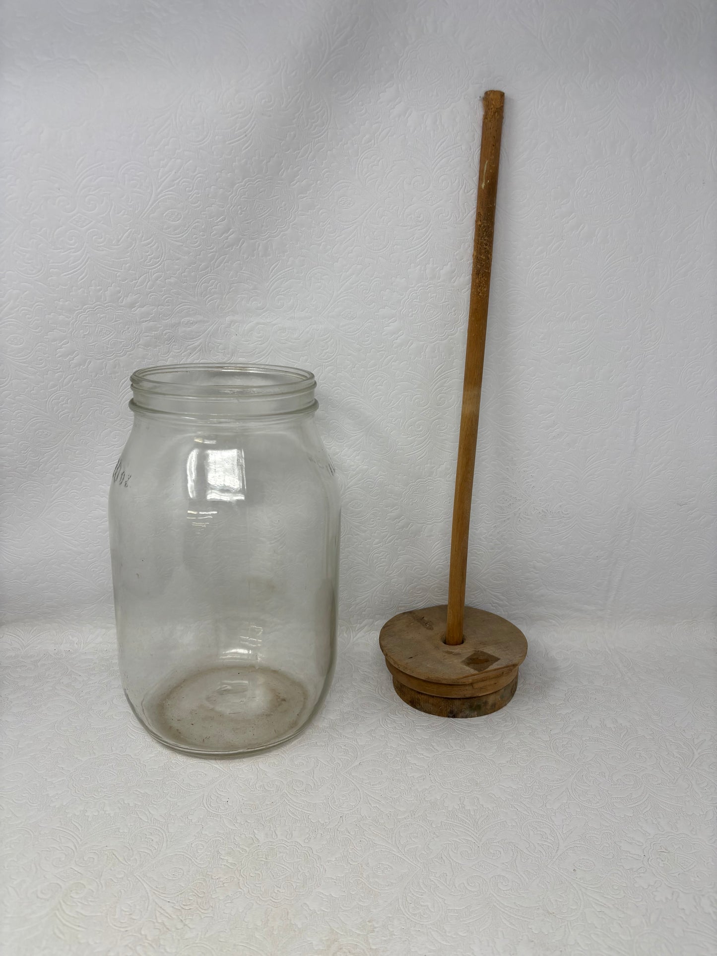 Vintage Glass Butter Churn