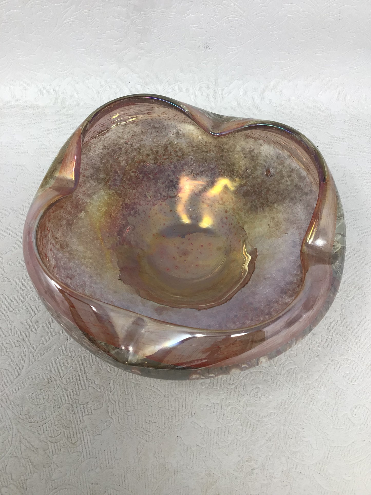 Vintage Glass Trinket Bowl