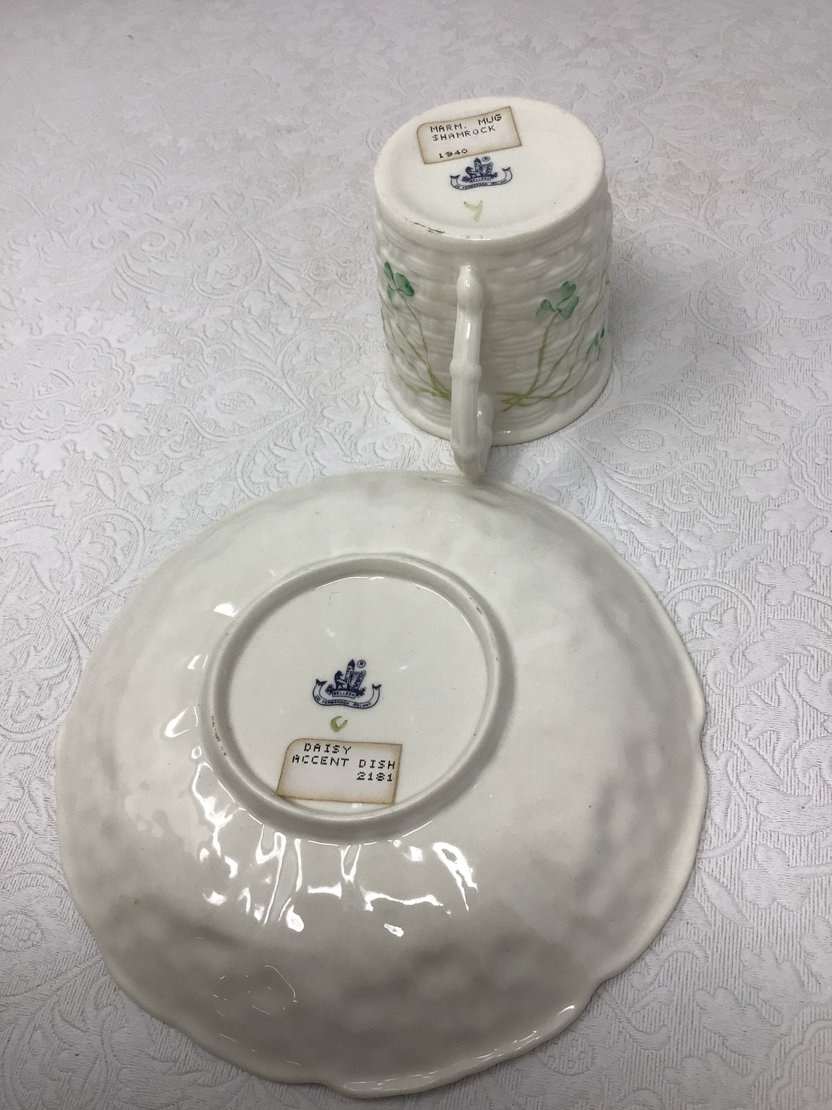 Vintage Belleek Tea Cup & Saucer