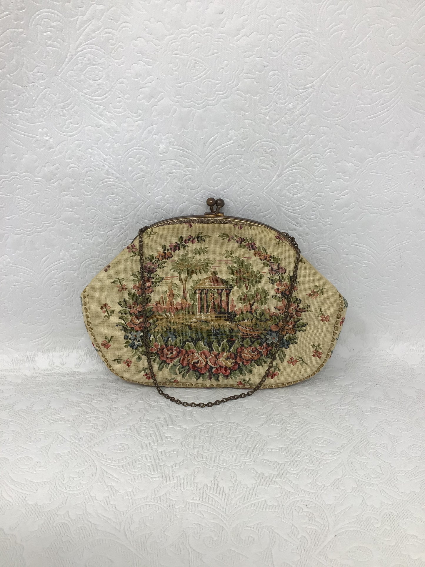 Vintage French Tapestry Evening Bag
