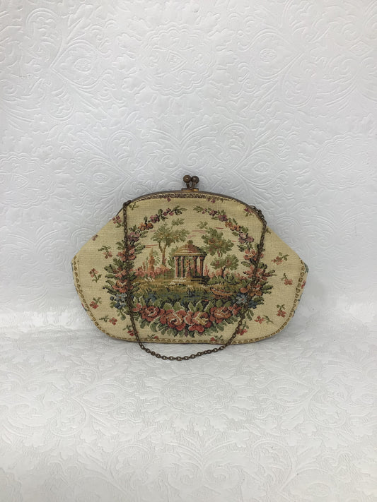 Vintage French Tapestry Evening Bag