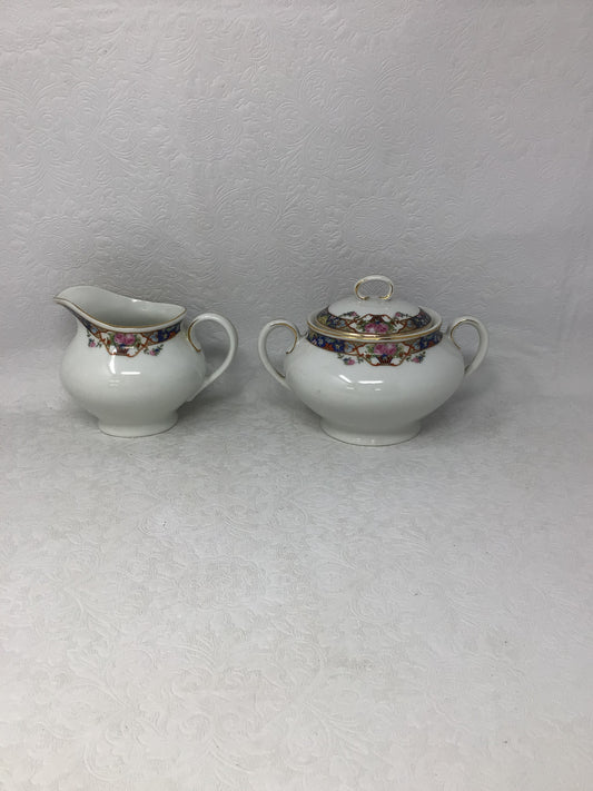 Porcelain Creamer and Sugar Bowl