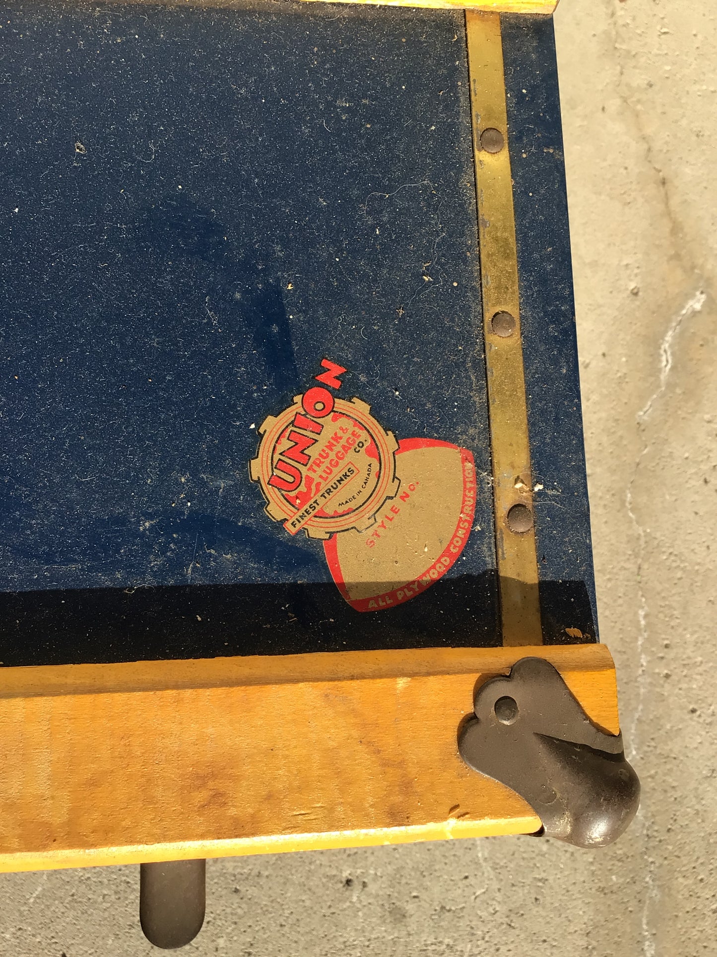 Vintage Union Trunk & Luggage Co. Blue Chest