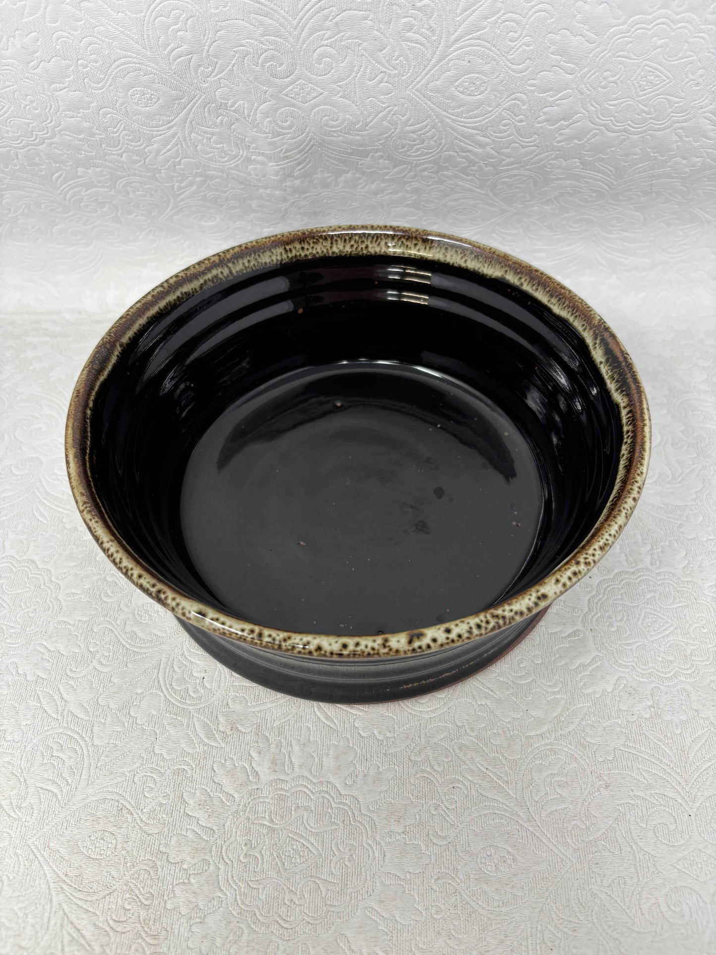 Glazed Speckled Pottery Bowl