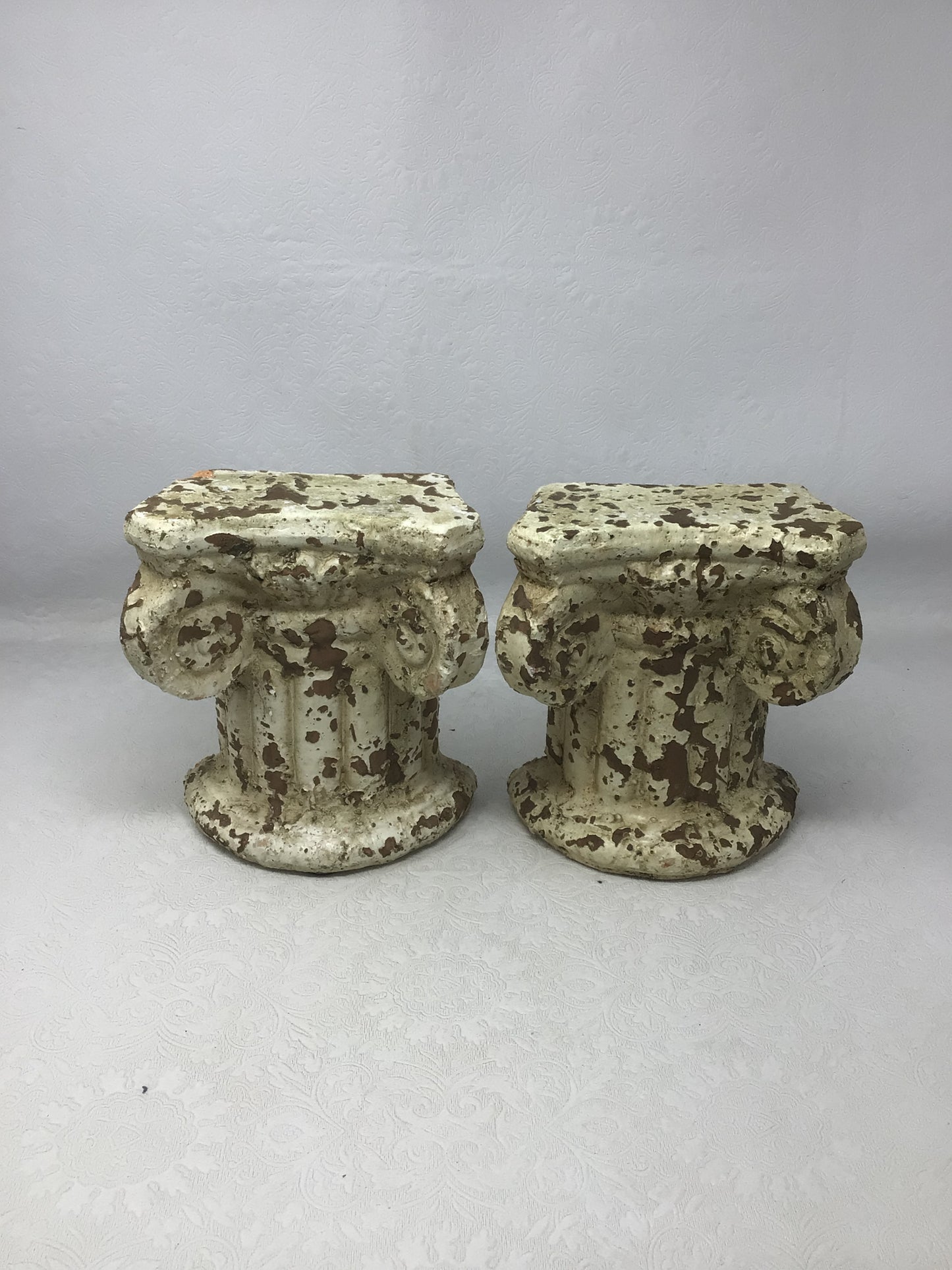 Vintage-Style Distressed Terracotta Bookends