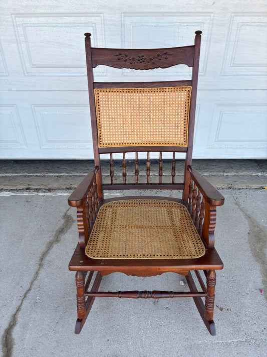 Antique Cane Seat Rocking Chair