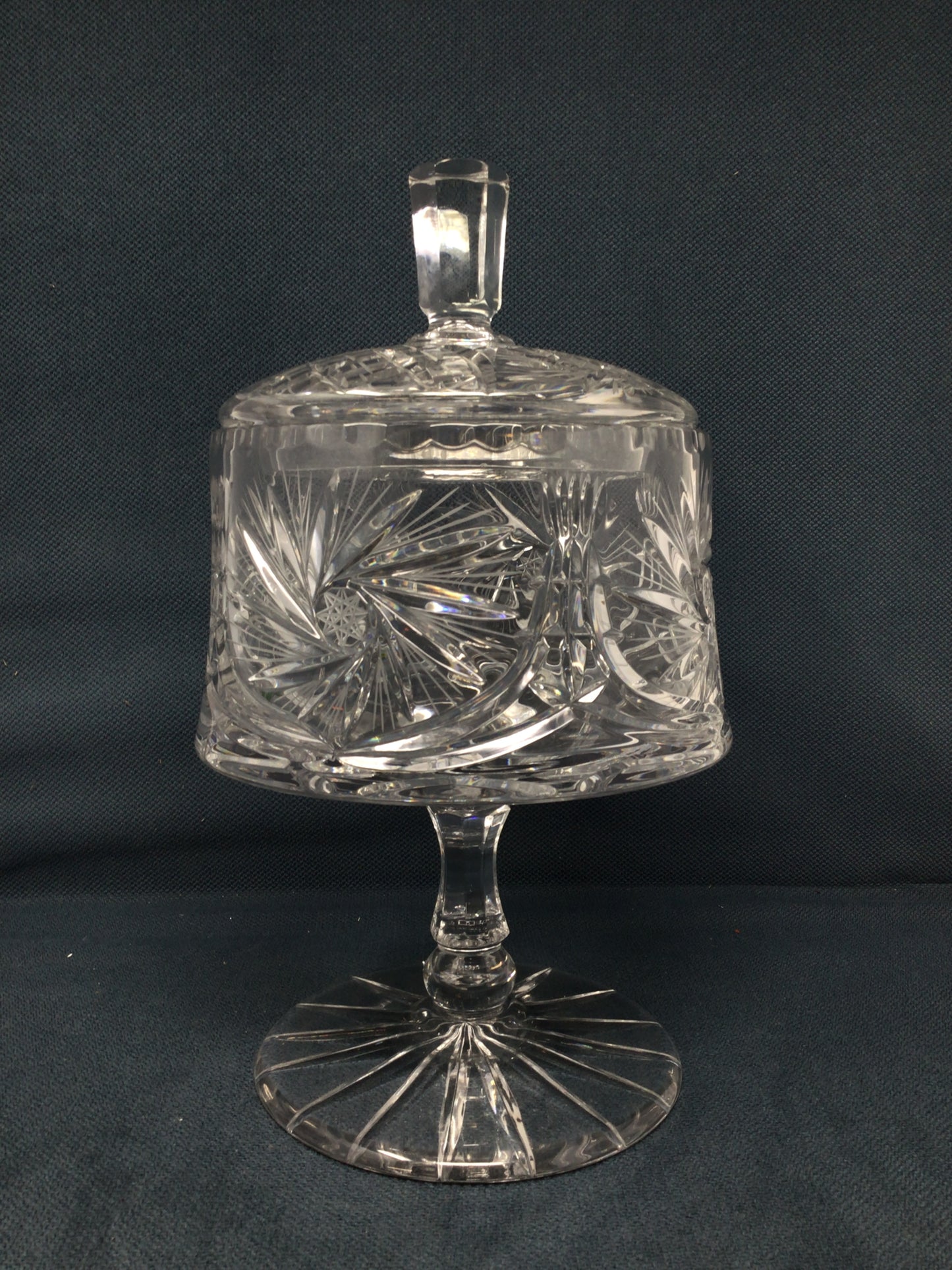Cut Crystal Lidded Standing Jar