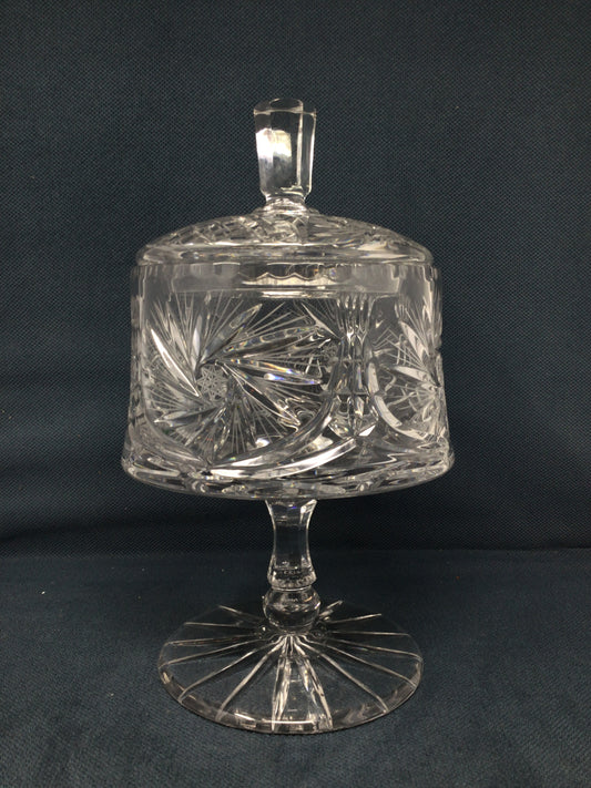 Cut Crystal Lidded Standing Jar